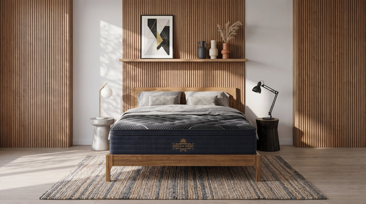 Chill Sleep Gel Memory Foam Mattress, a 34 cm hybrid, on a timber bed frame