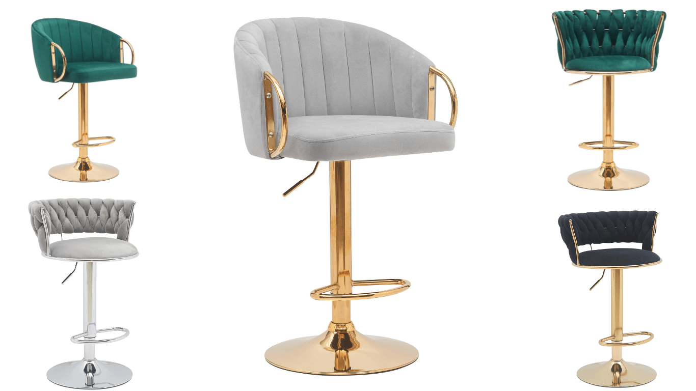 Velvet Bar Stools Gold Coast Black, Green, Grey Ready Stock