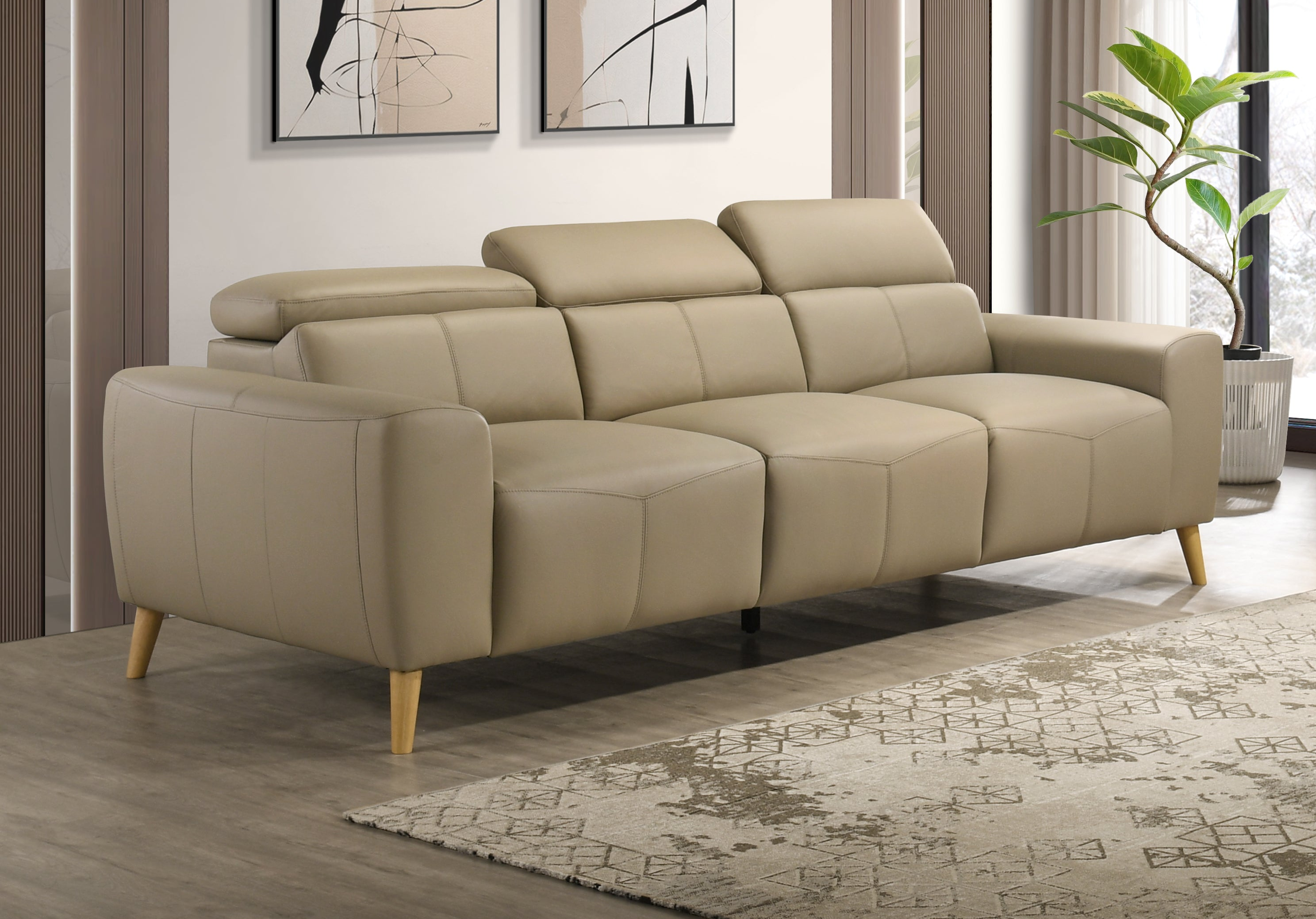 Percy 3 Seater Leather Lounge