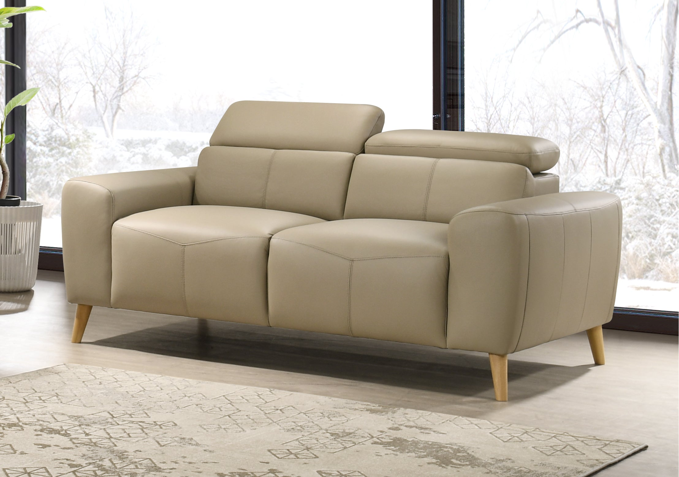 Percy 2 Seater Leather Lounge