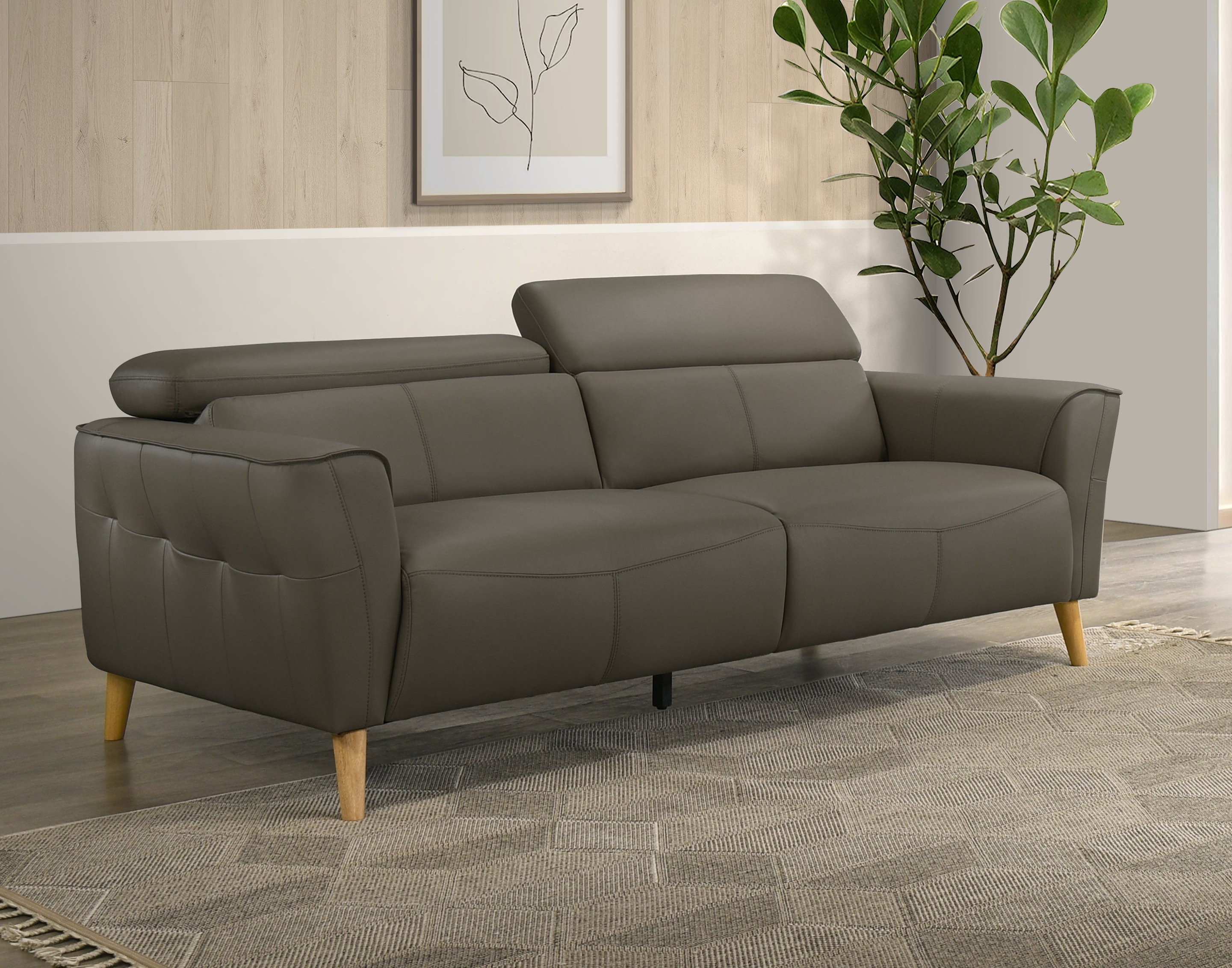 Penelope 3 Seater Leather Lounge