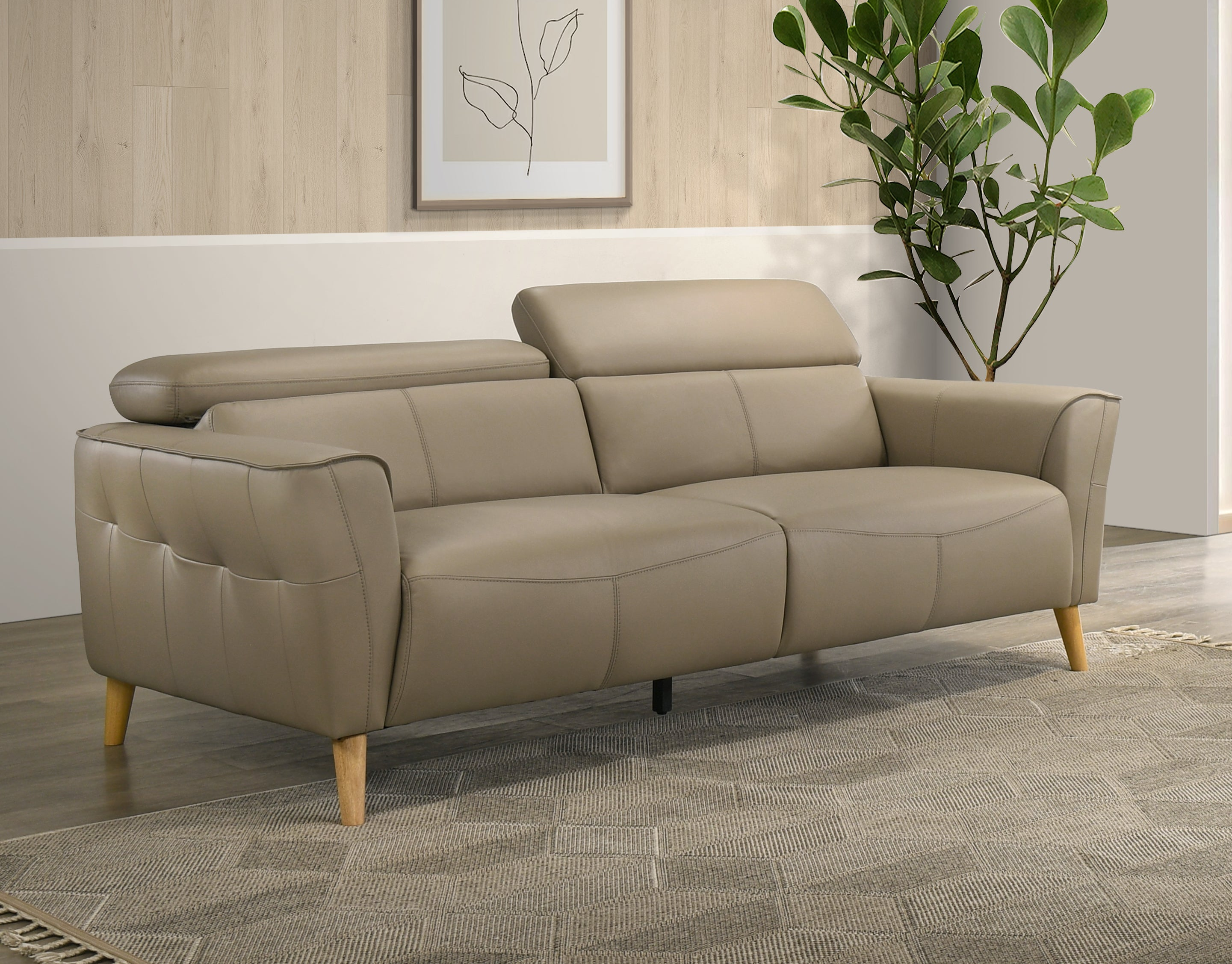 Penelope 3 Seater Leather Lounge