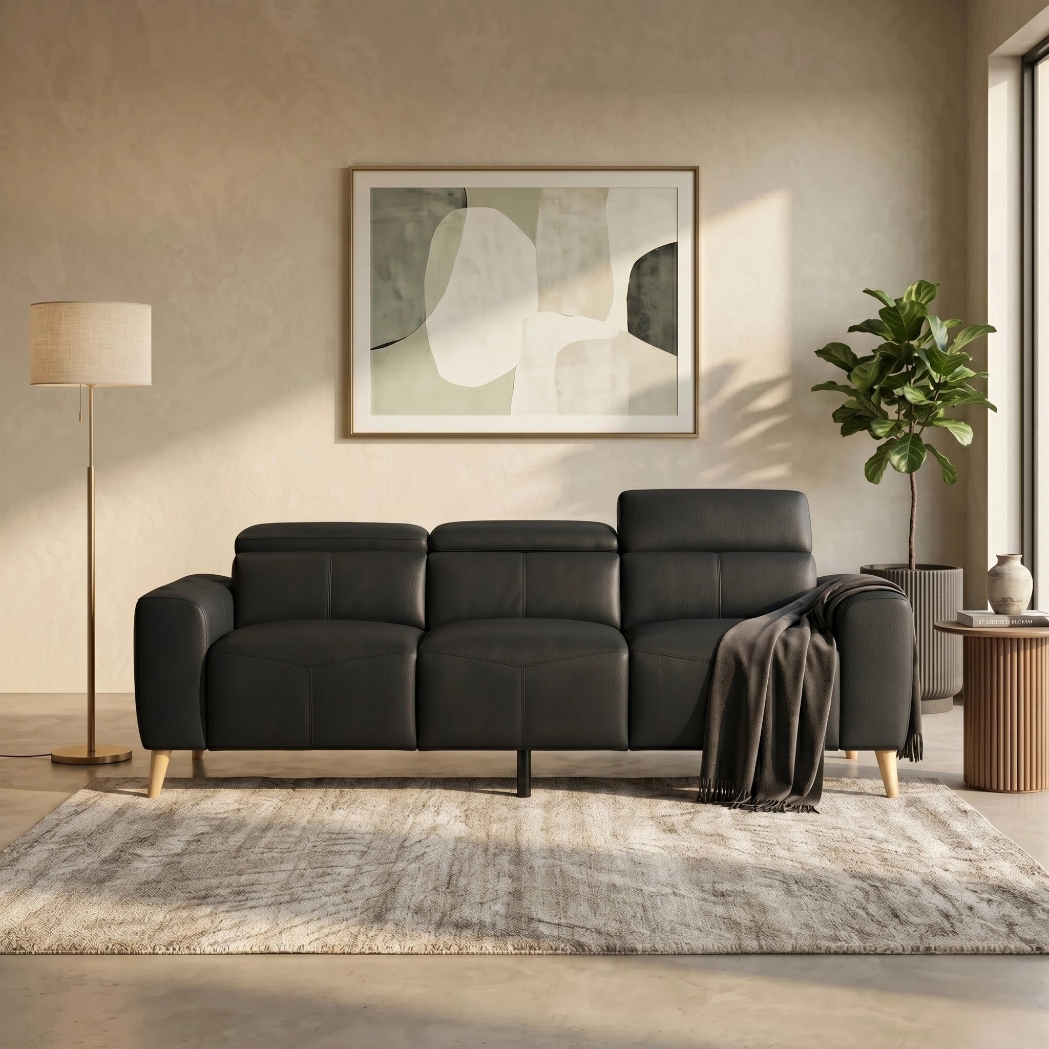 Percy 3 Seater Leather Lounge