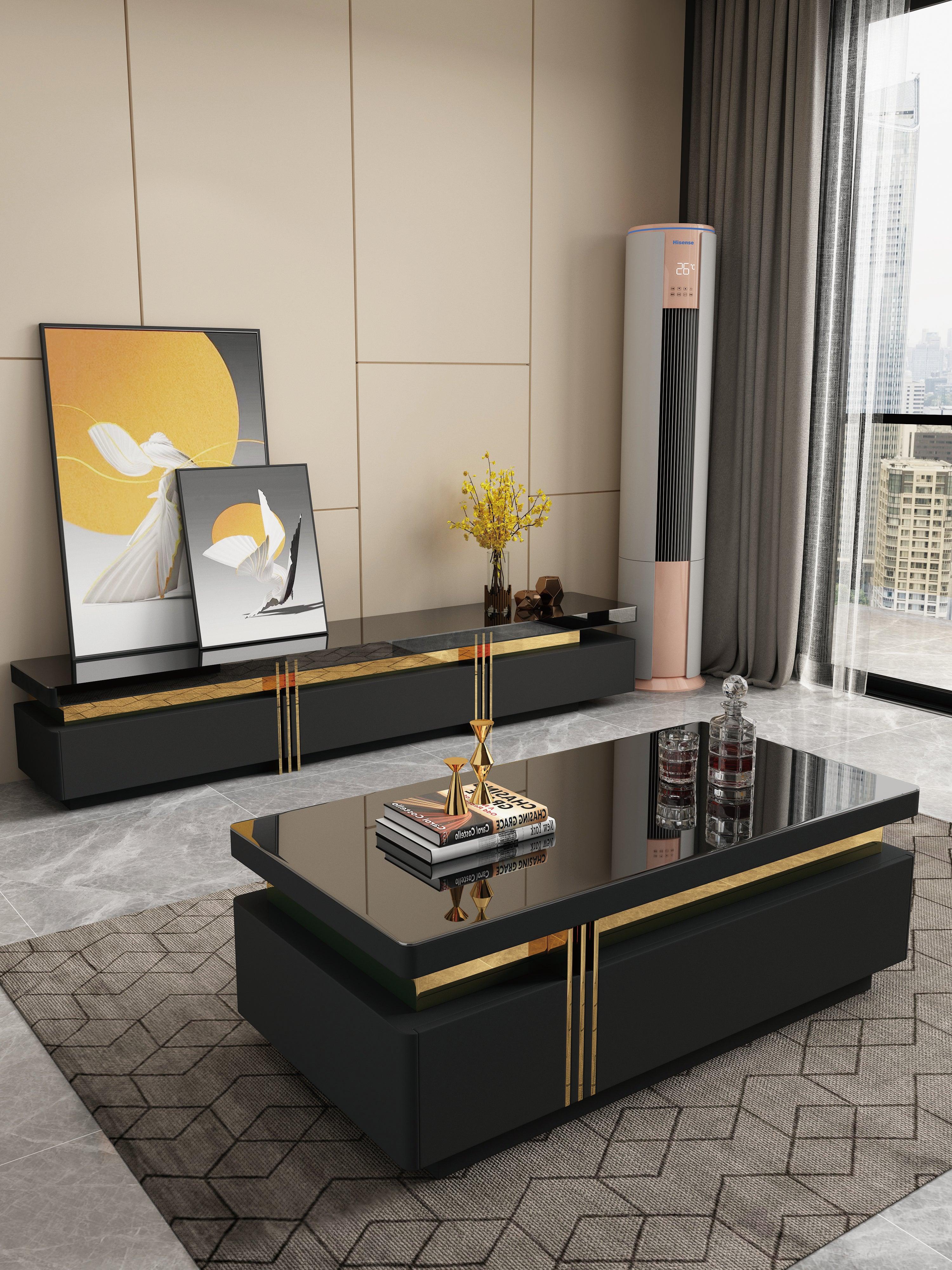 Delta Coffee Table Black & Gold