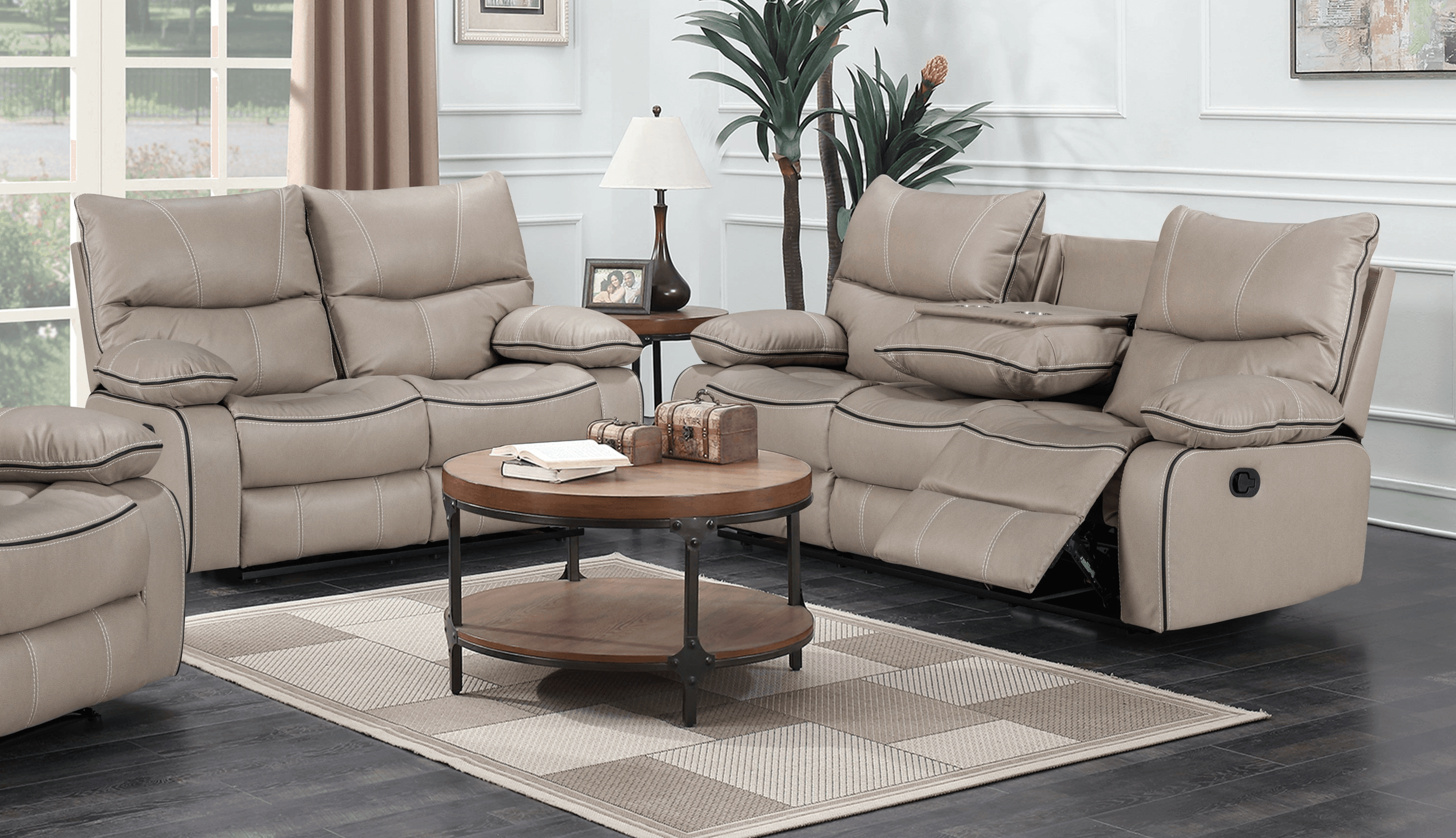 Brooke Manual 3+2 Creme Recliner Package