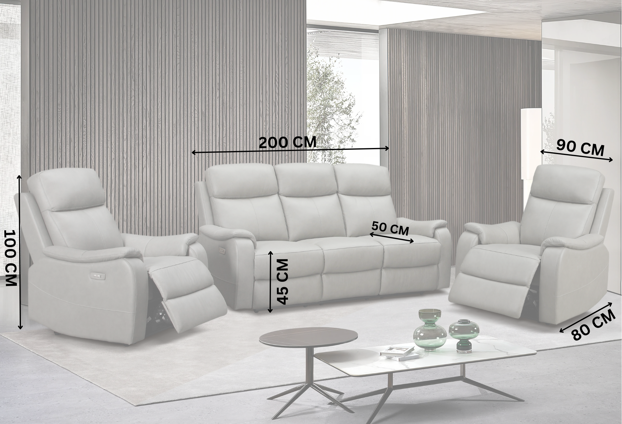 Concord Leather Electric Recliner Chair