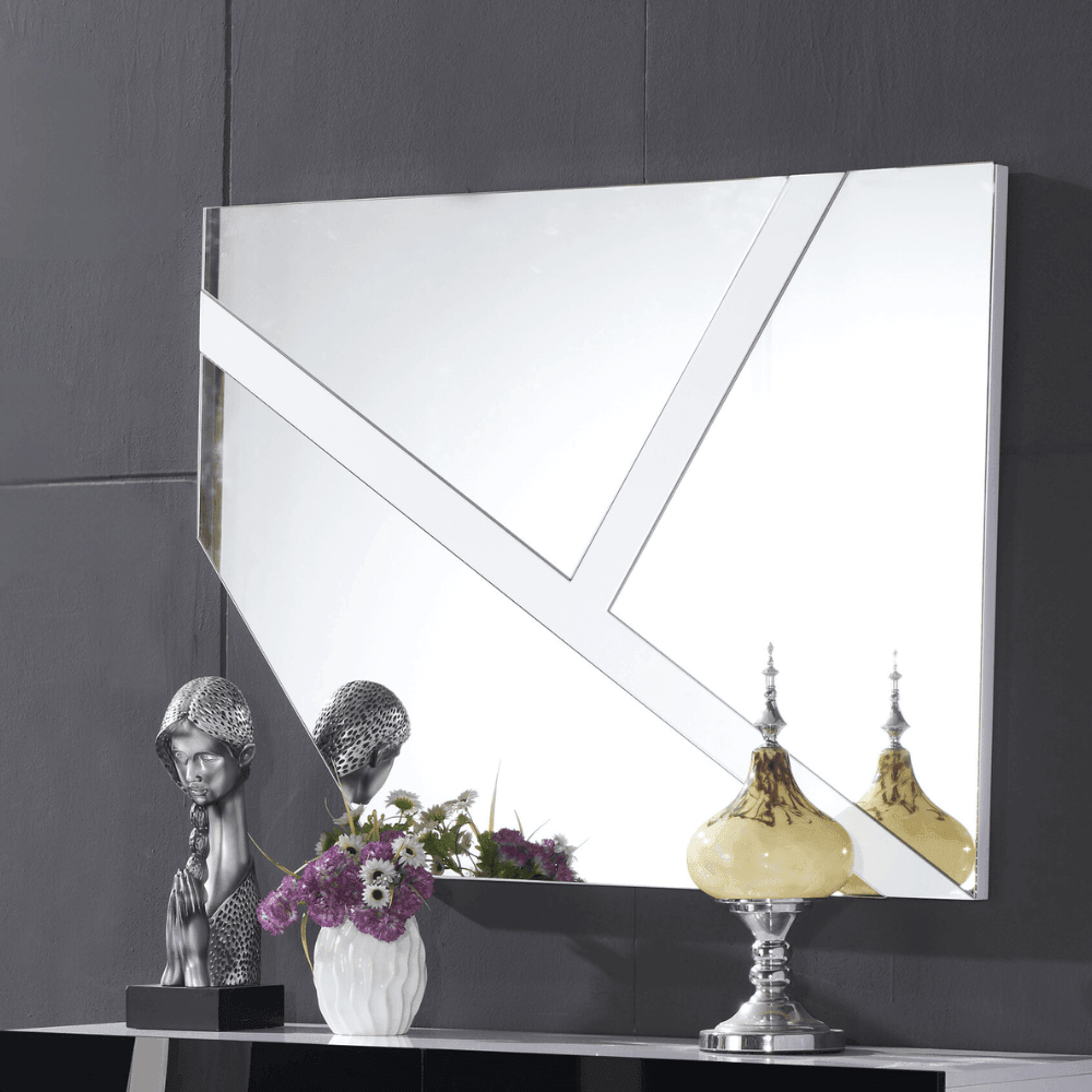 Darcy White Wall Mirror. White framed mirror for a bright and modern look. pen_spark