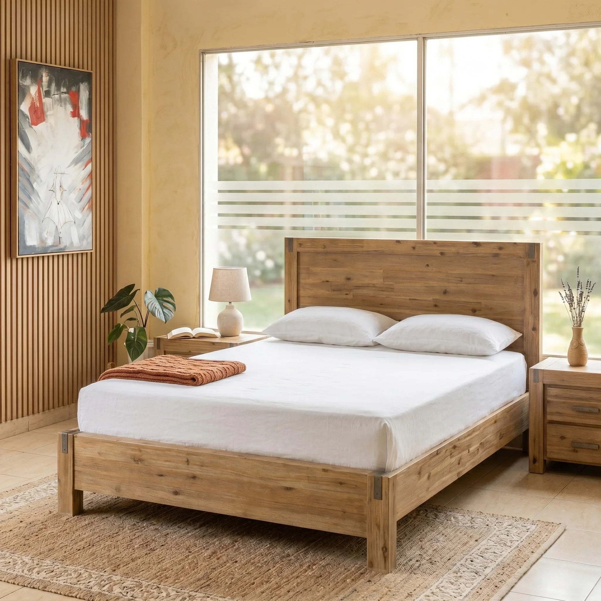 Jayden Acacia Wood Bed Frame - Double, Queen and King
