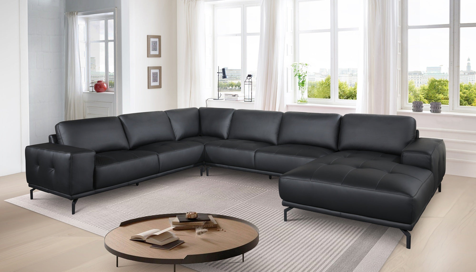 Lancaster Corner Leather Lounge