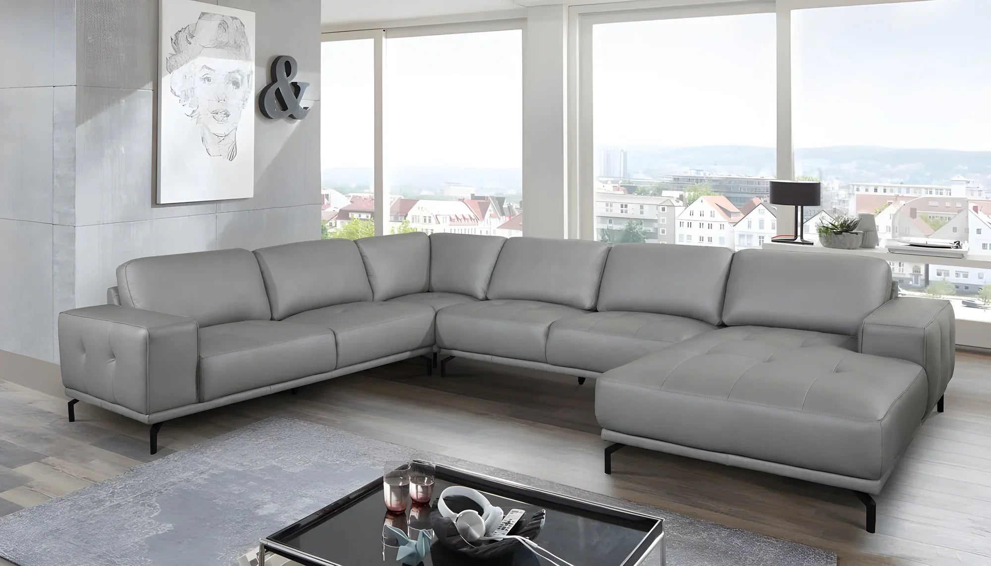 Lancaster Corner Leather Lounge