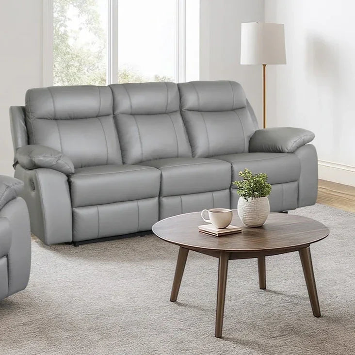 Latrobe 3 Seater Leather Recliner Lounge