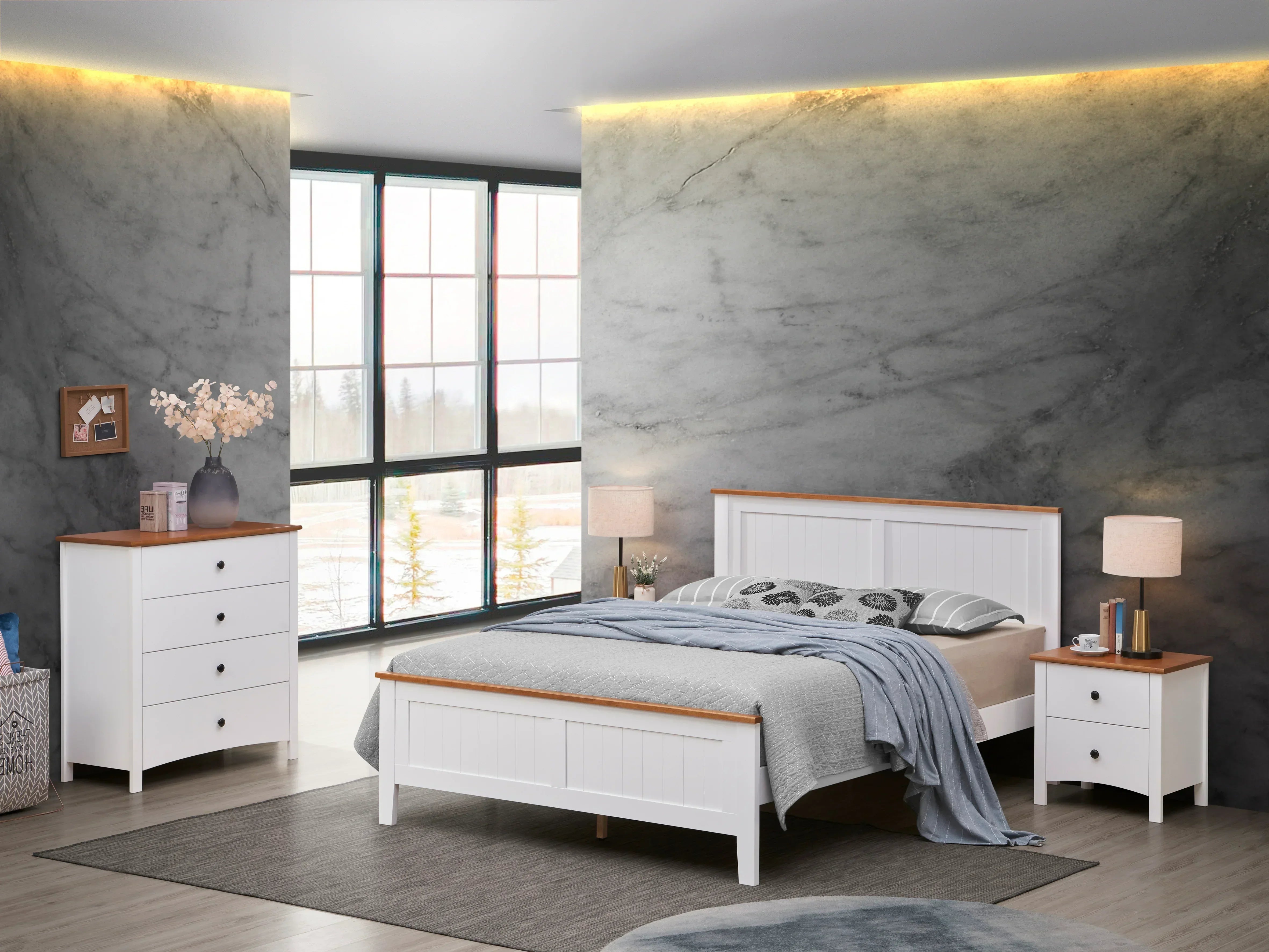 Courtney 4 Piece Tallboy Bedroom Suite