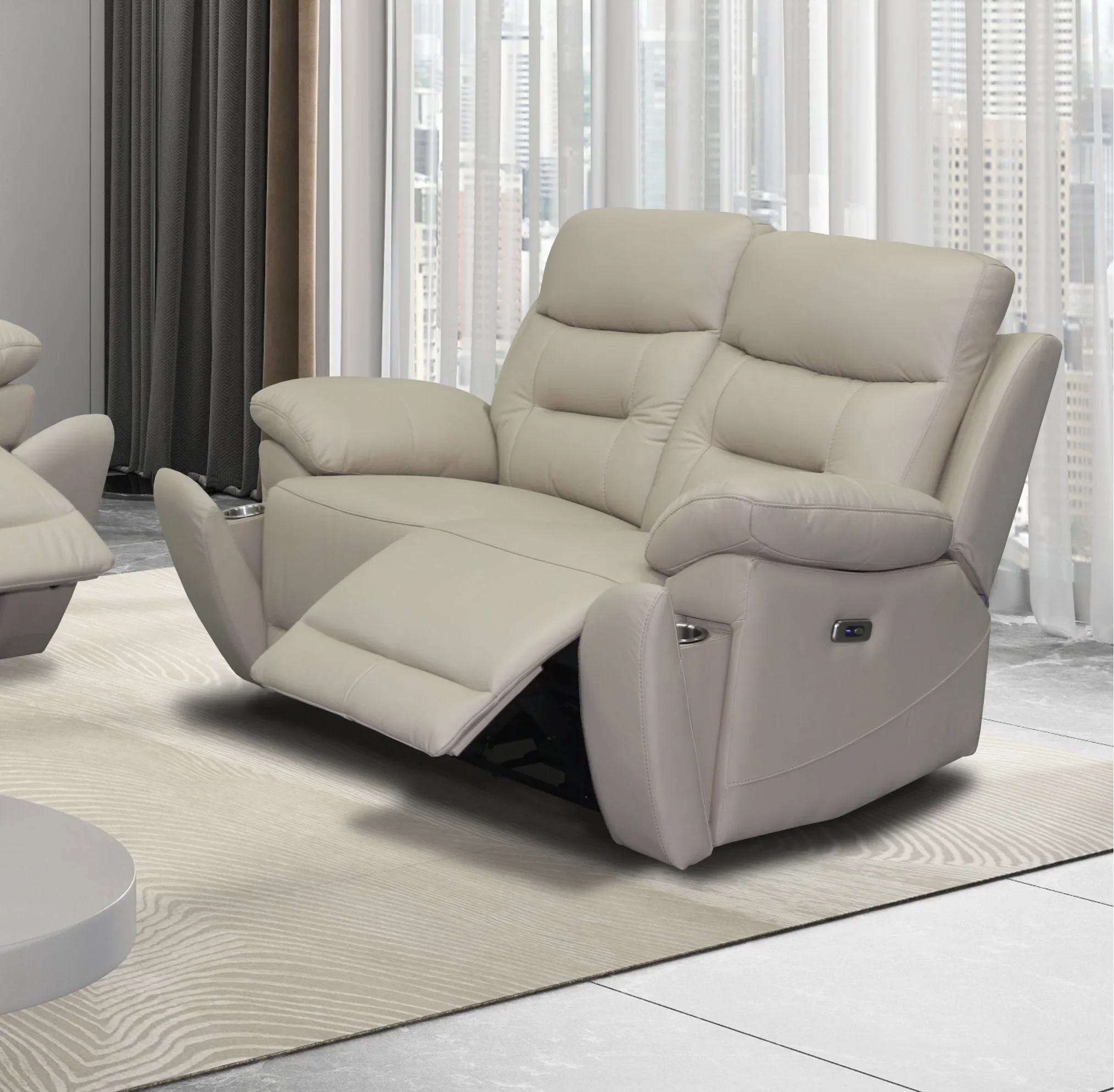 Luxembourg 2 Seater Leather Recliner Lounge