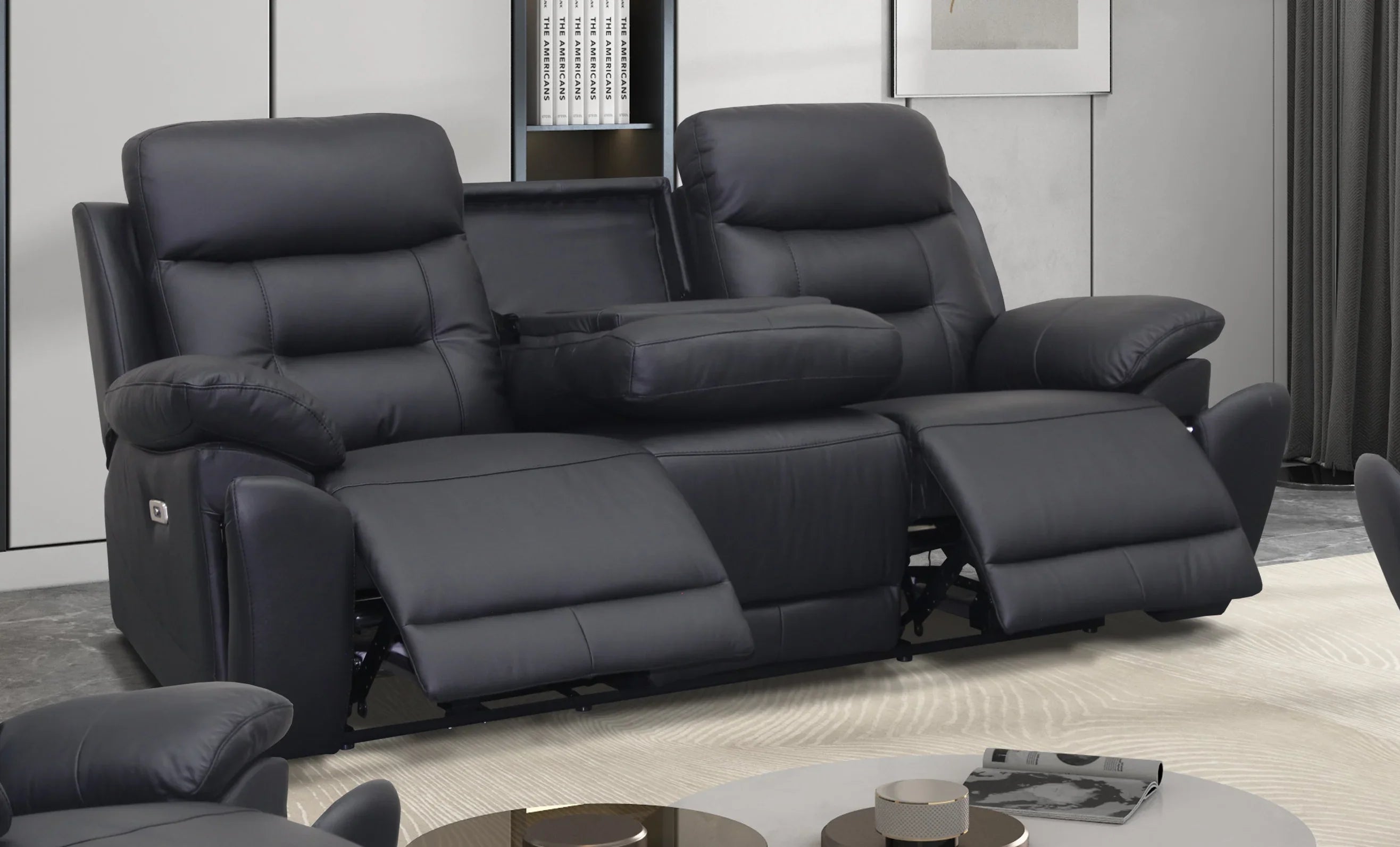 Luxembourg 3 Seater Leather Recliner Lounge