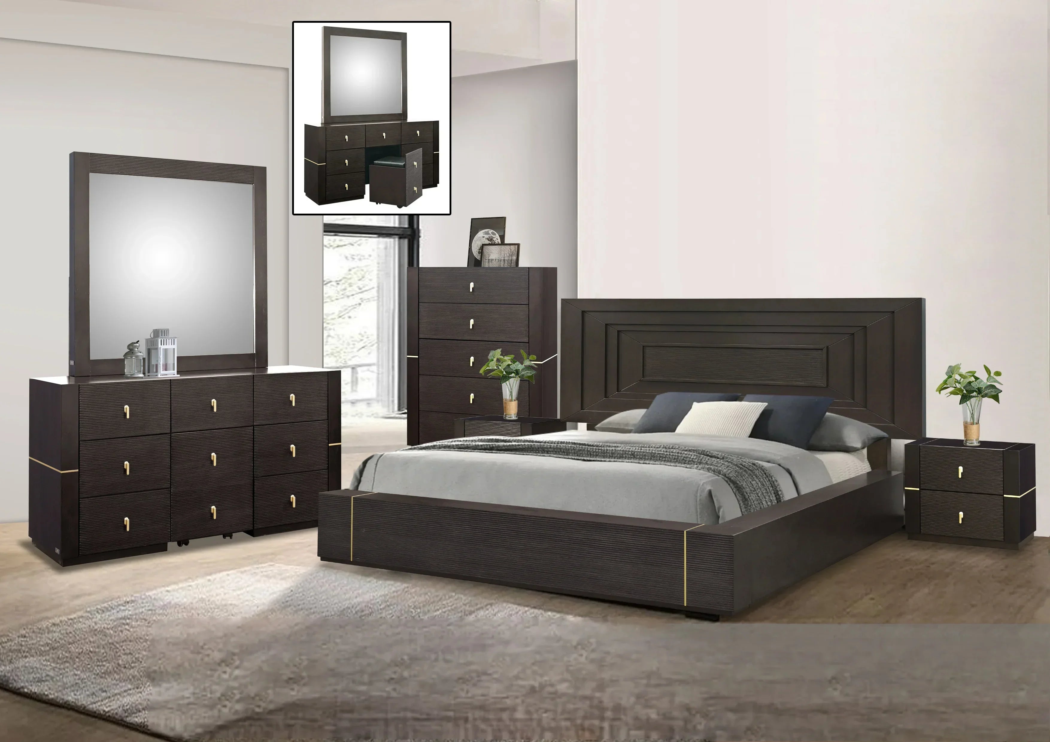 Chandler 5 Piece Bedroom Suite
