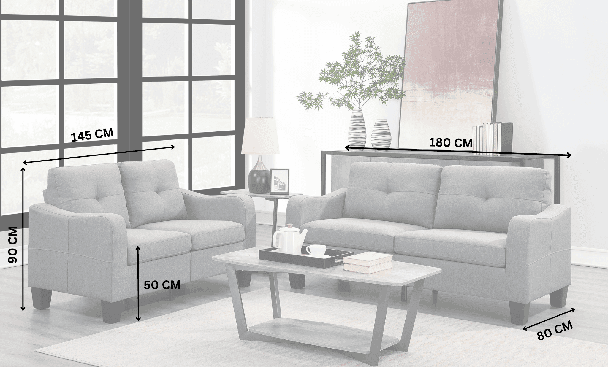 Savannah 3 & 2 Seater Fabric Sofa Set