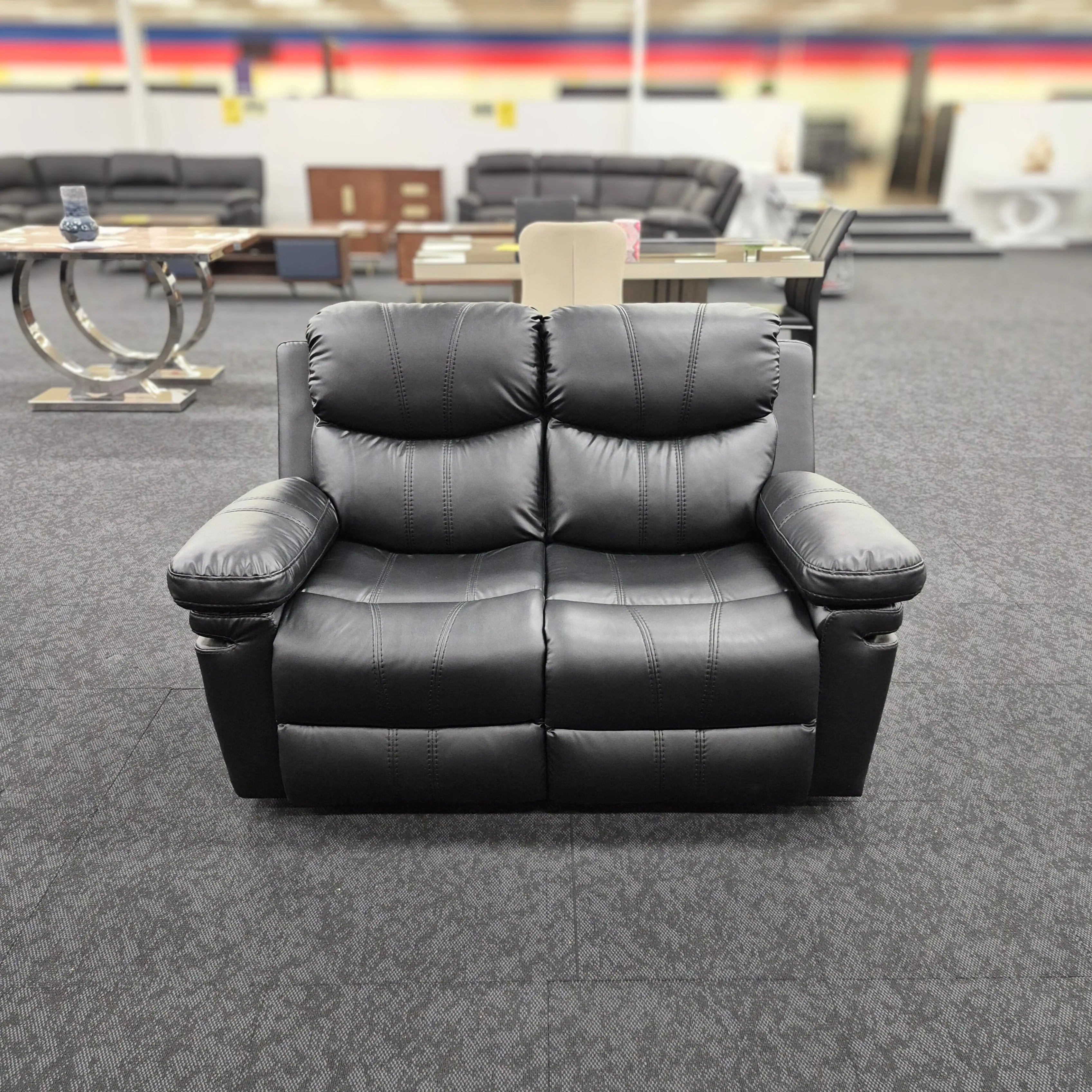 Sutton 2 Seater Air Leather Recliner Lounge