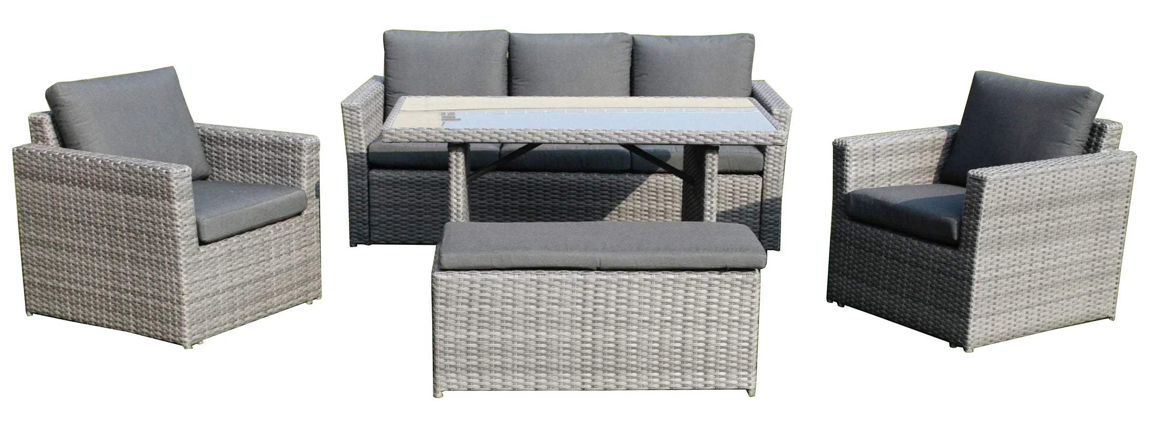 Mansard Outdoor 5 Piece Mid Height Dining Set