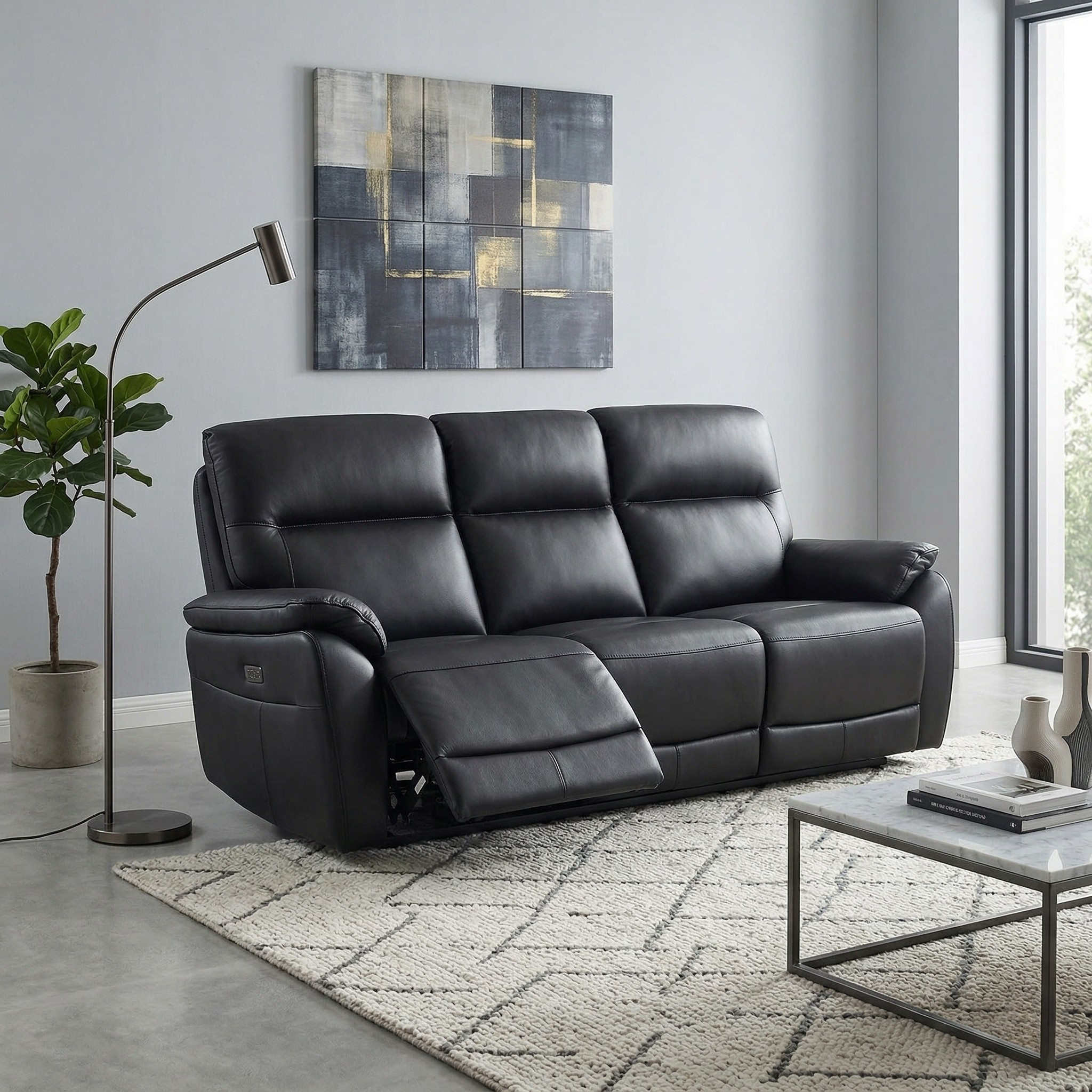 Armdale 3 Seater Leather Electric Recliner Lounge
