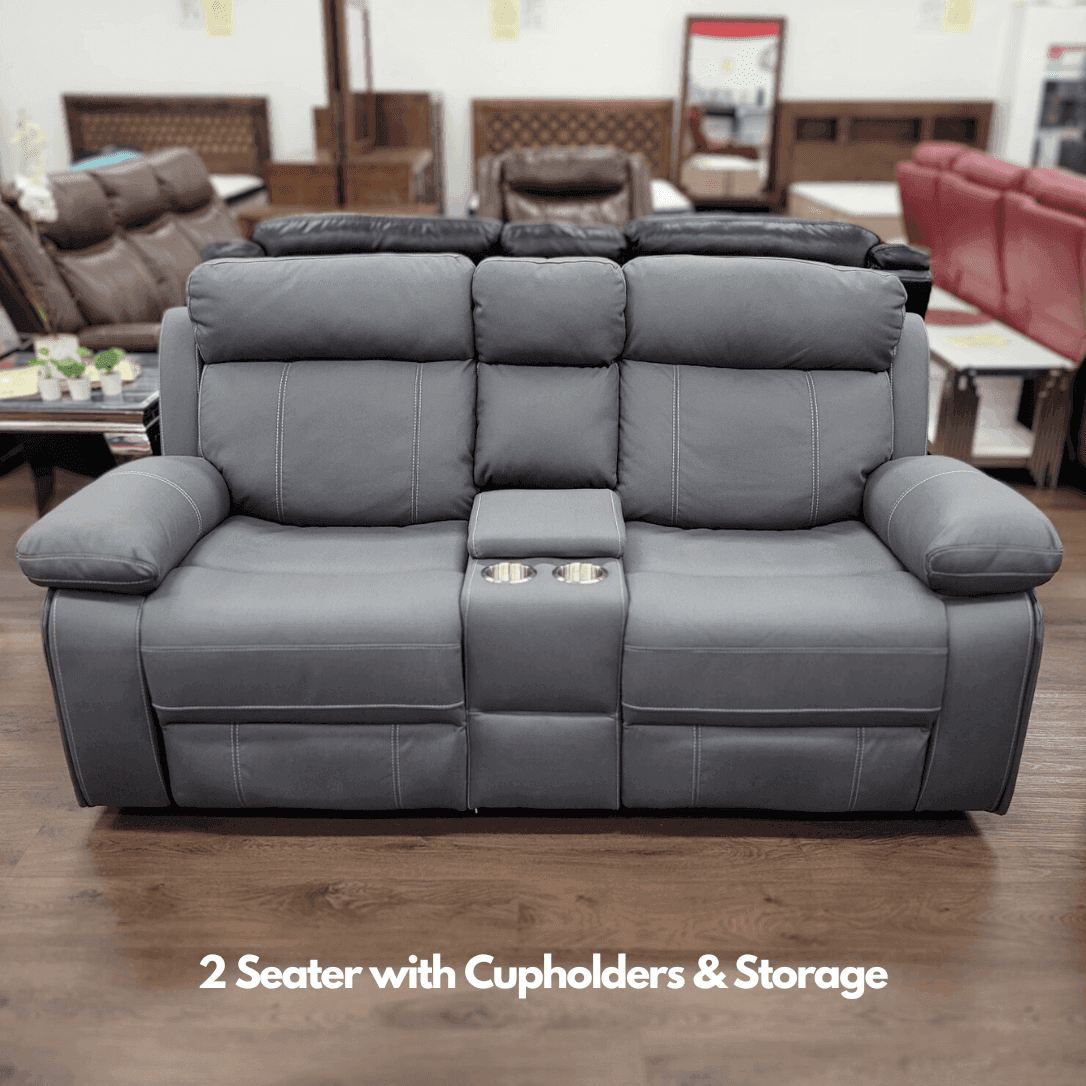 Bentley Manual 3+2+1 Charcoal Recliner Package