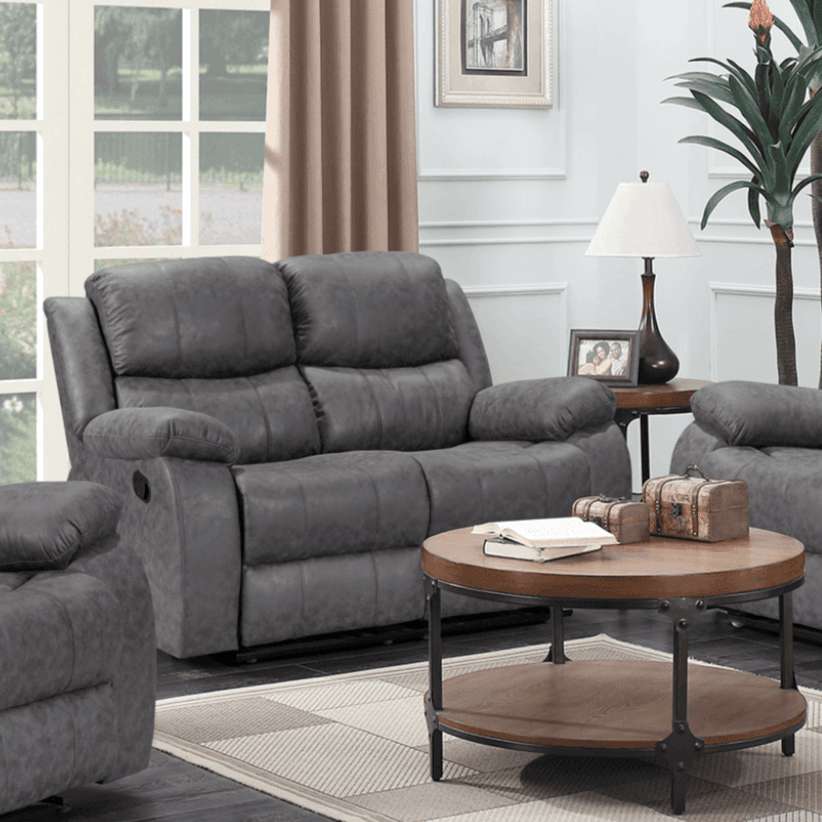 Bliss Manual 3+2 Light Grey Recliner Package