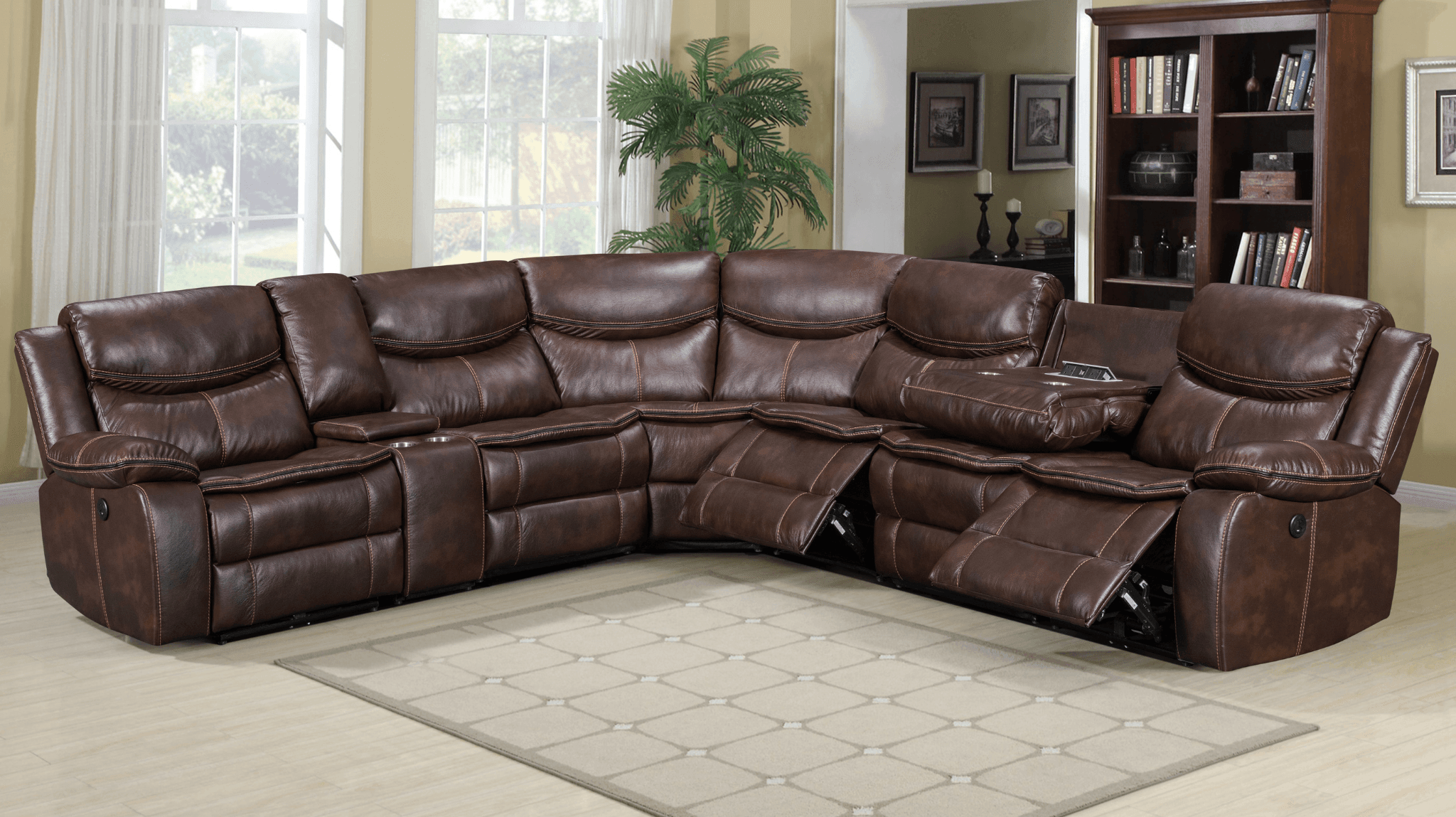 Bradley Air Leather Corner Recliner Sofa on Sale The A2Z Furniture