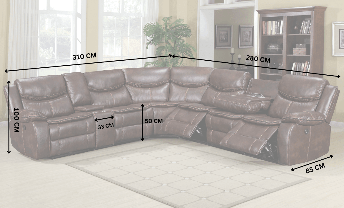 Bradley Air Leather Corner Recliner Sofa