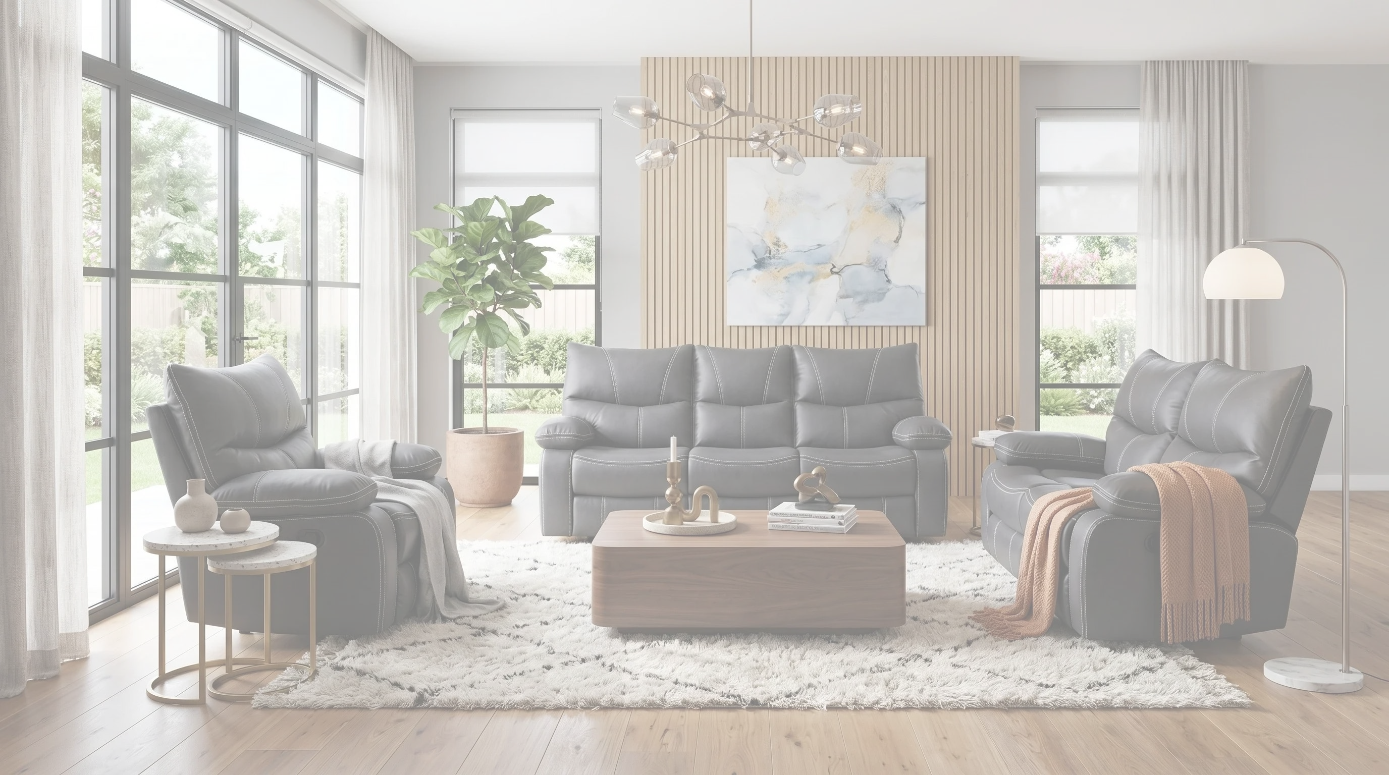 Brooke Manual 3+2+1 Black Recliner Package dimension diagram — measurements coming soon