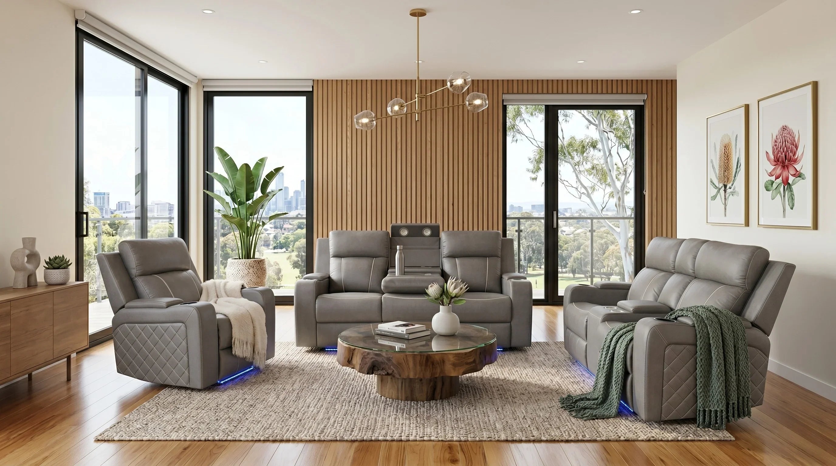 Broom Electric 3+2+1 Recliner Package