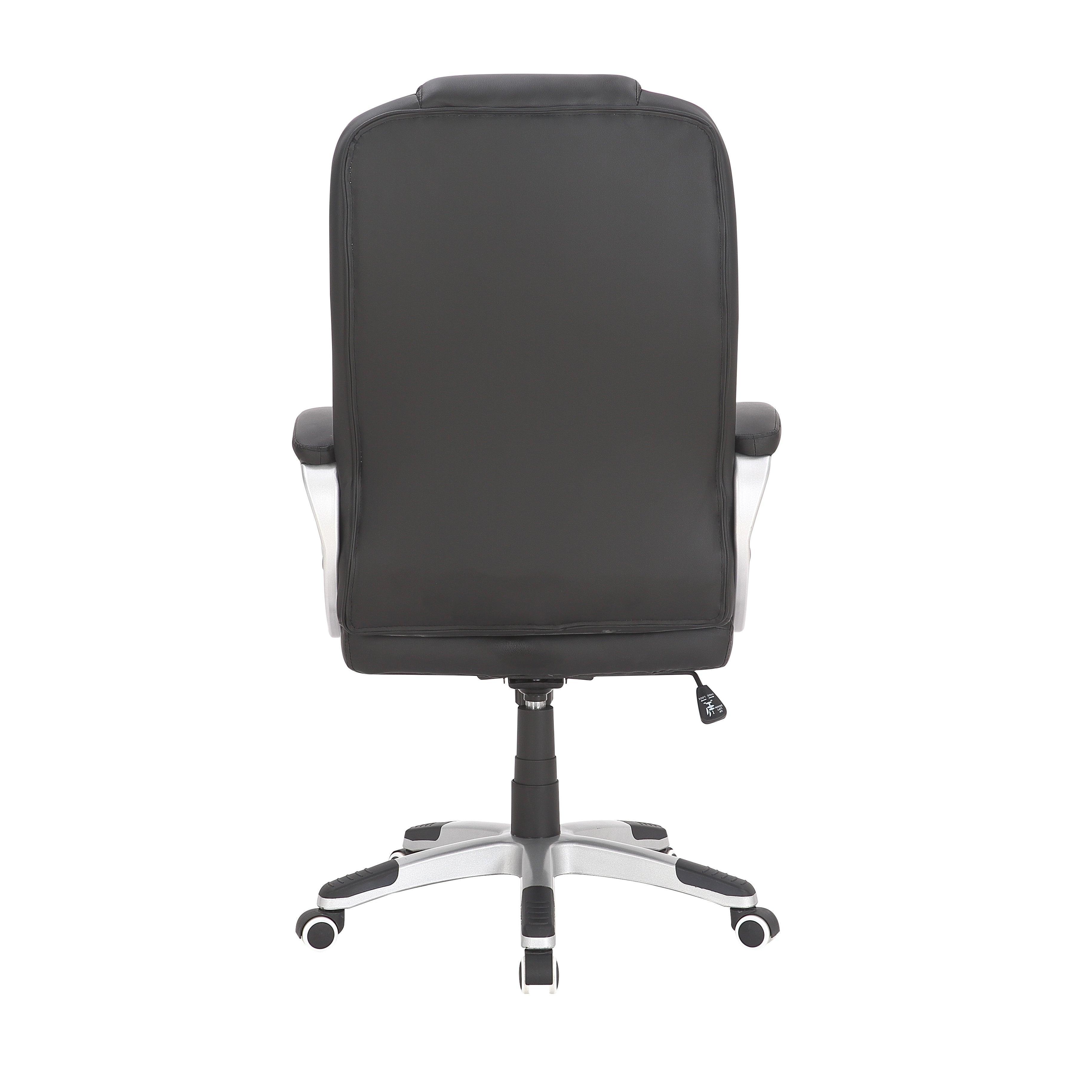 Calypso Leather Office Chair - Black PU Leather - Adjustable Height - Reclining Feature - Home Office Furniture