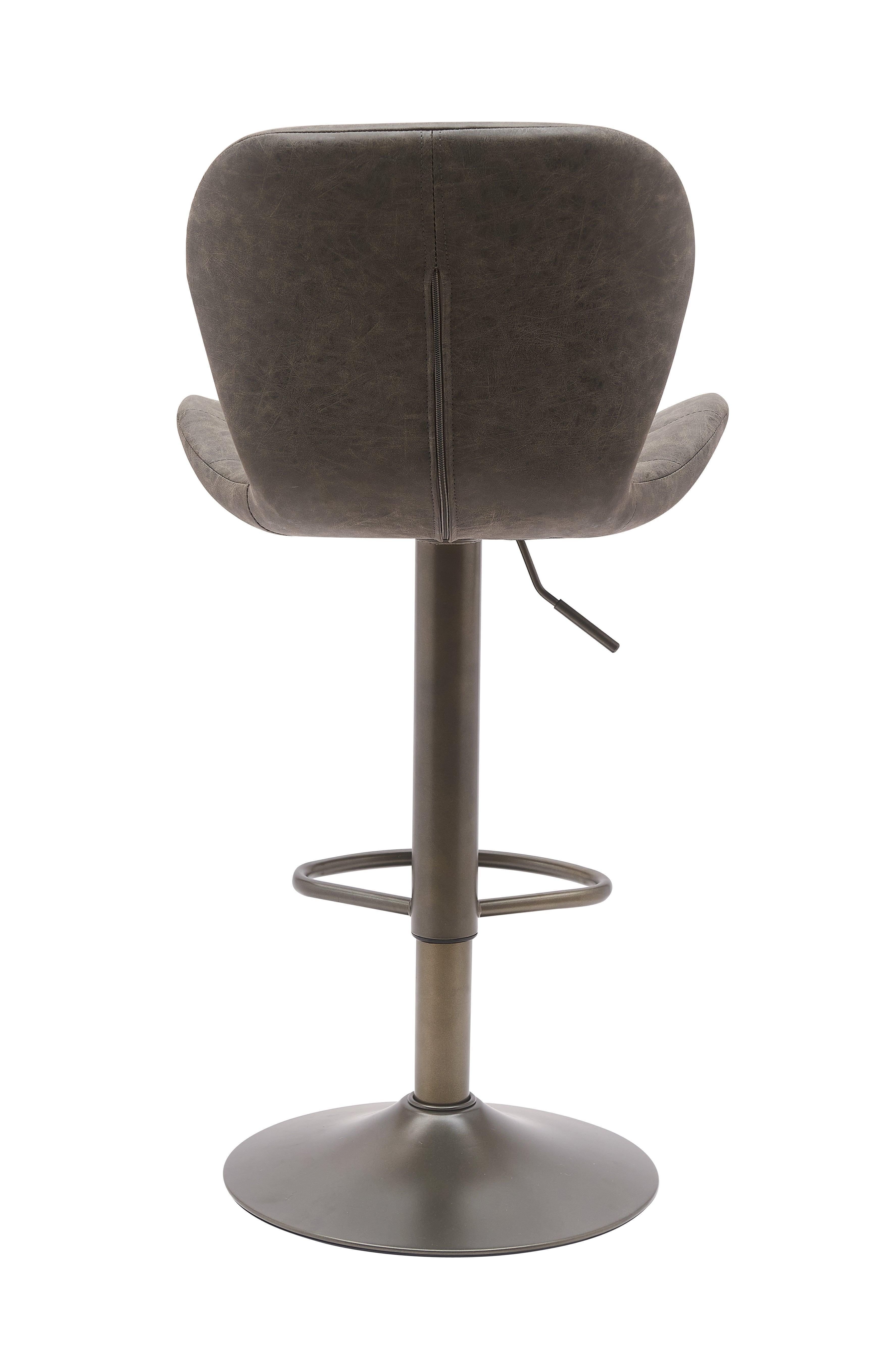 Cambridge Bar Stool - Grey Fabric - Gas Lift Adjustable - Modern Kitchen Bar Stool