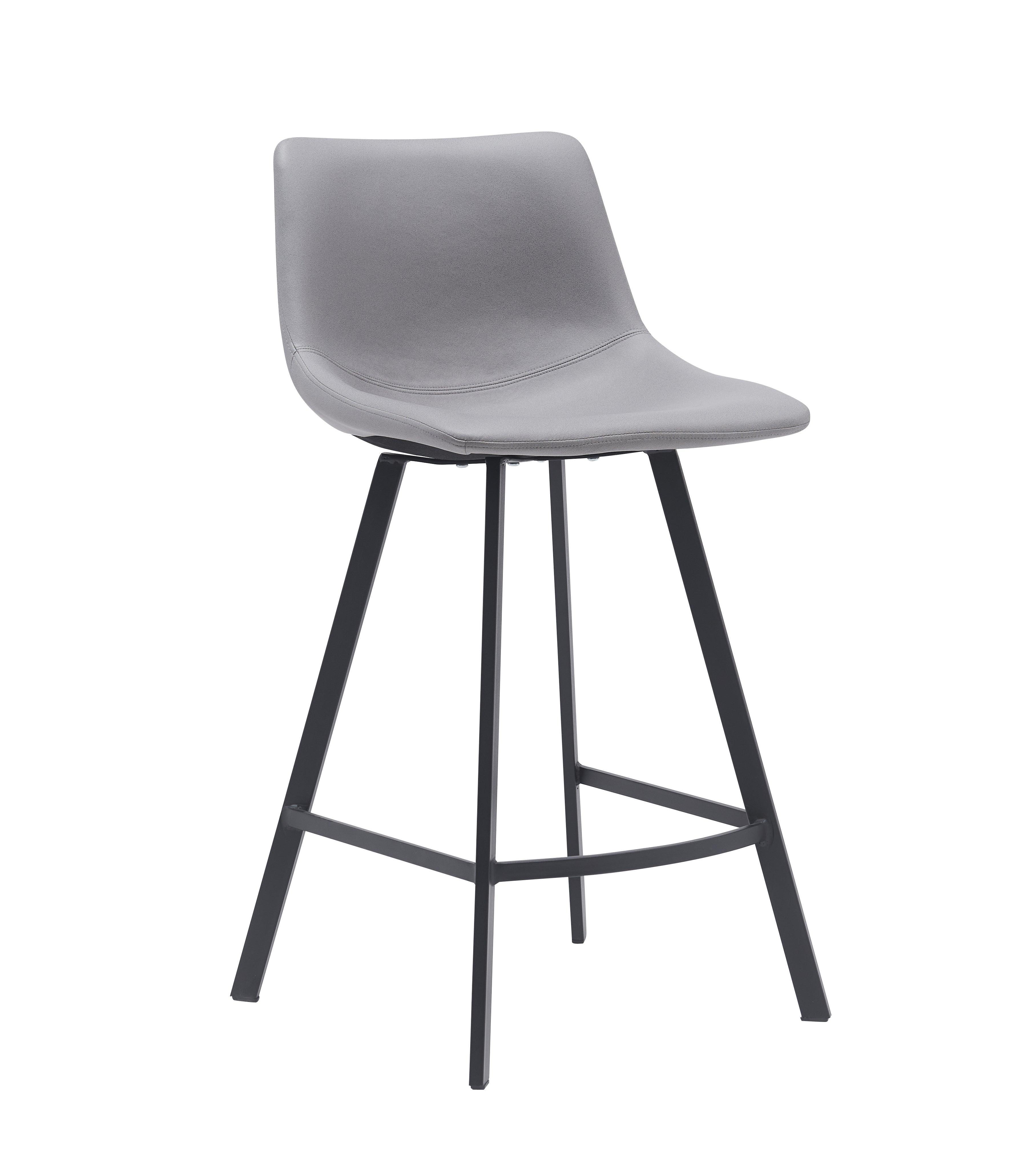 Cardiff Bar Stool - Orange and Grey Fabric - Modern Kitchen Bar Stool - Easy Assembly