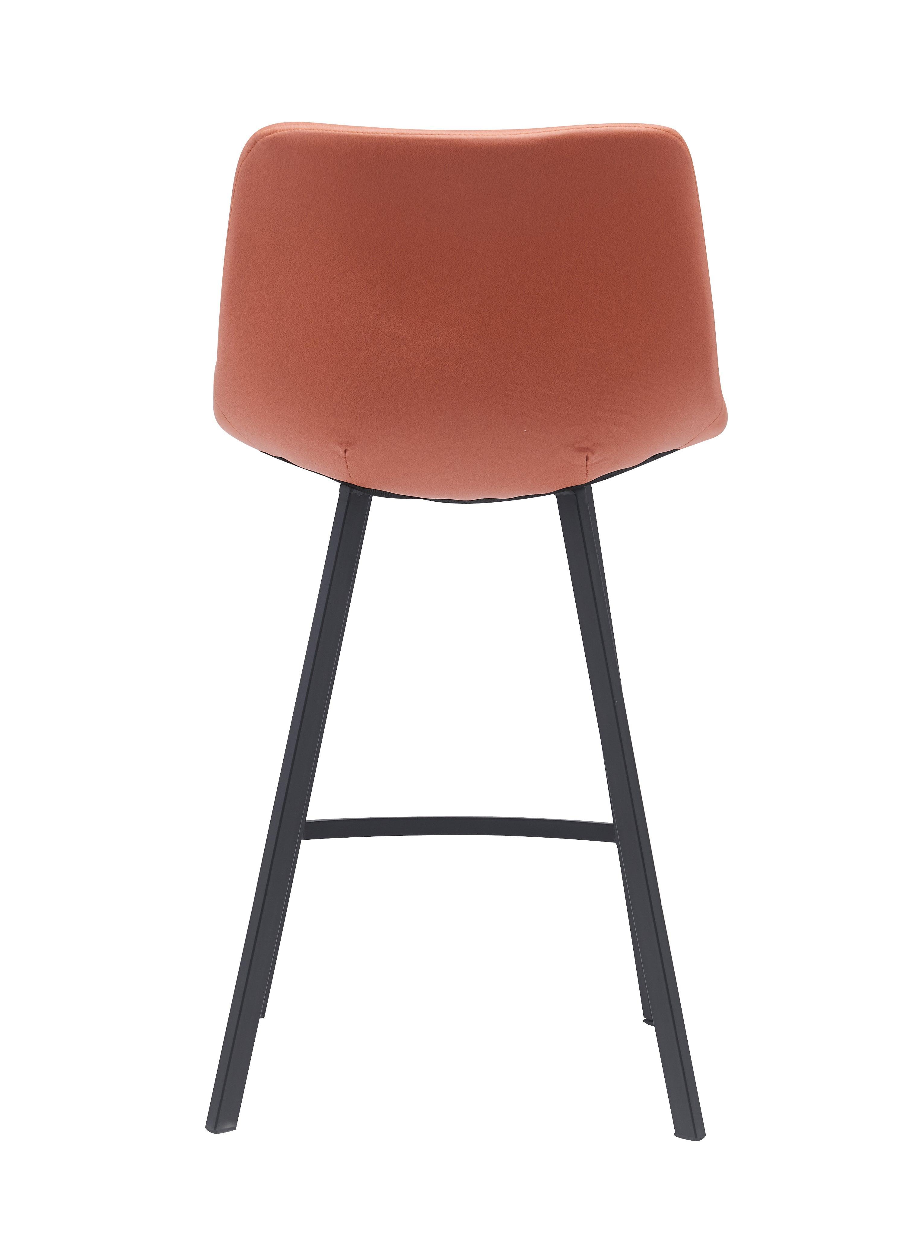 Cardiff Bar Stool - Orange and Grey Fabric - Modern Kitchen Bar Stool - Easy Assembly