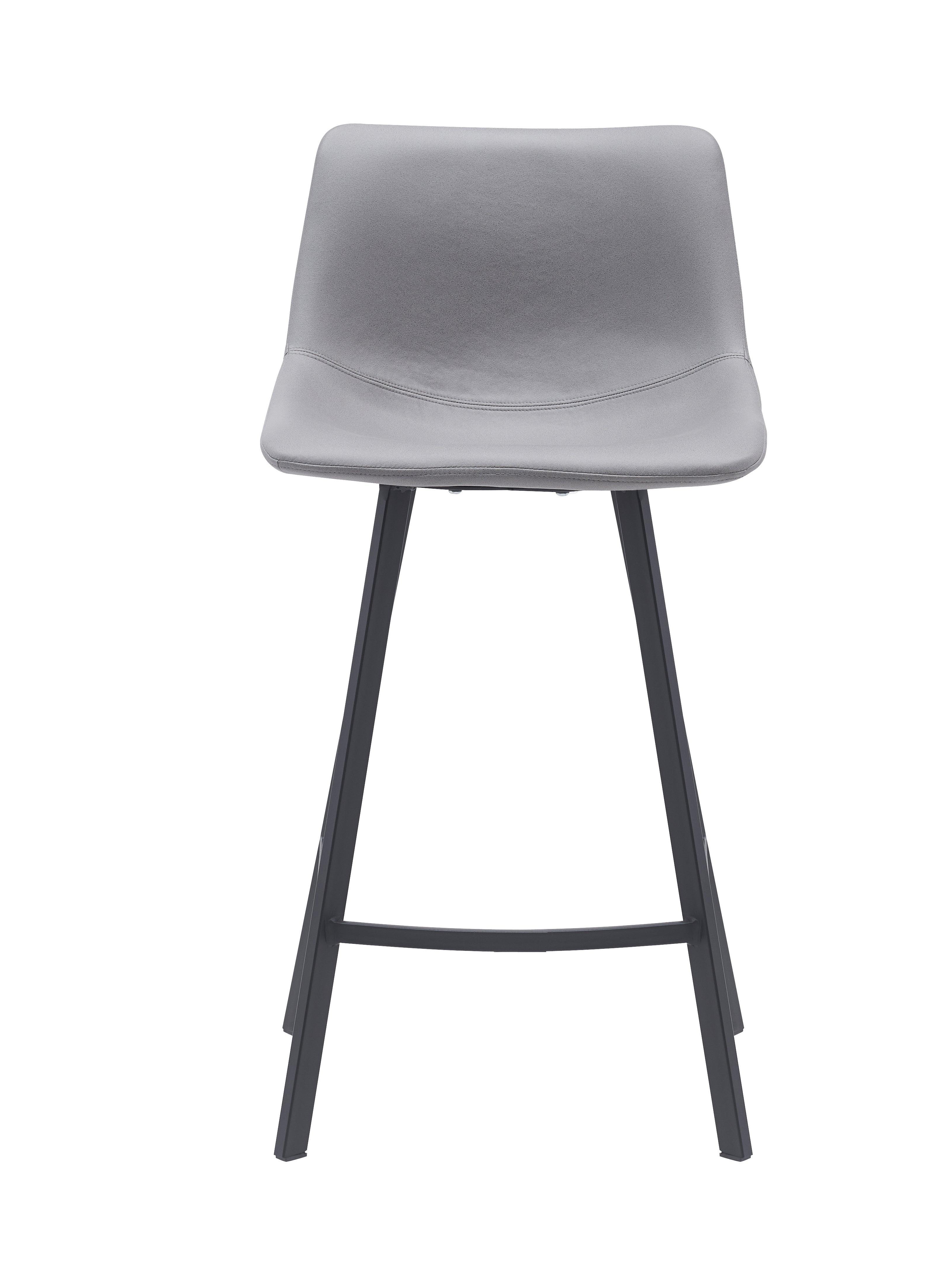 Cardiff Bar Stool - Orange and Grey Fabric - Modern Kitchen Bar Stool - Easy Assembly