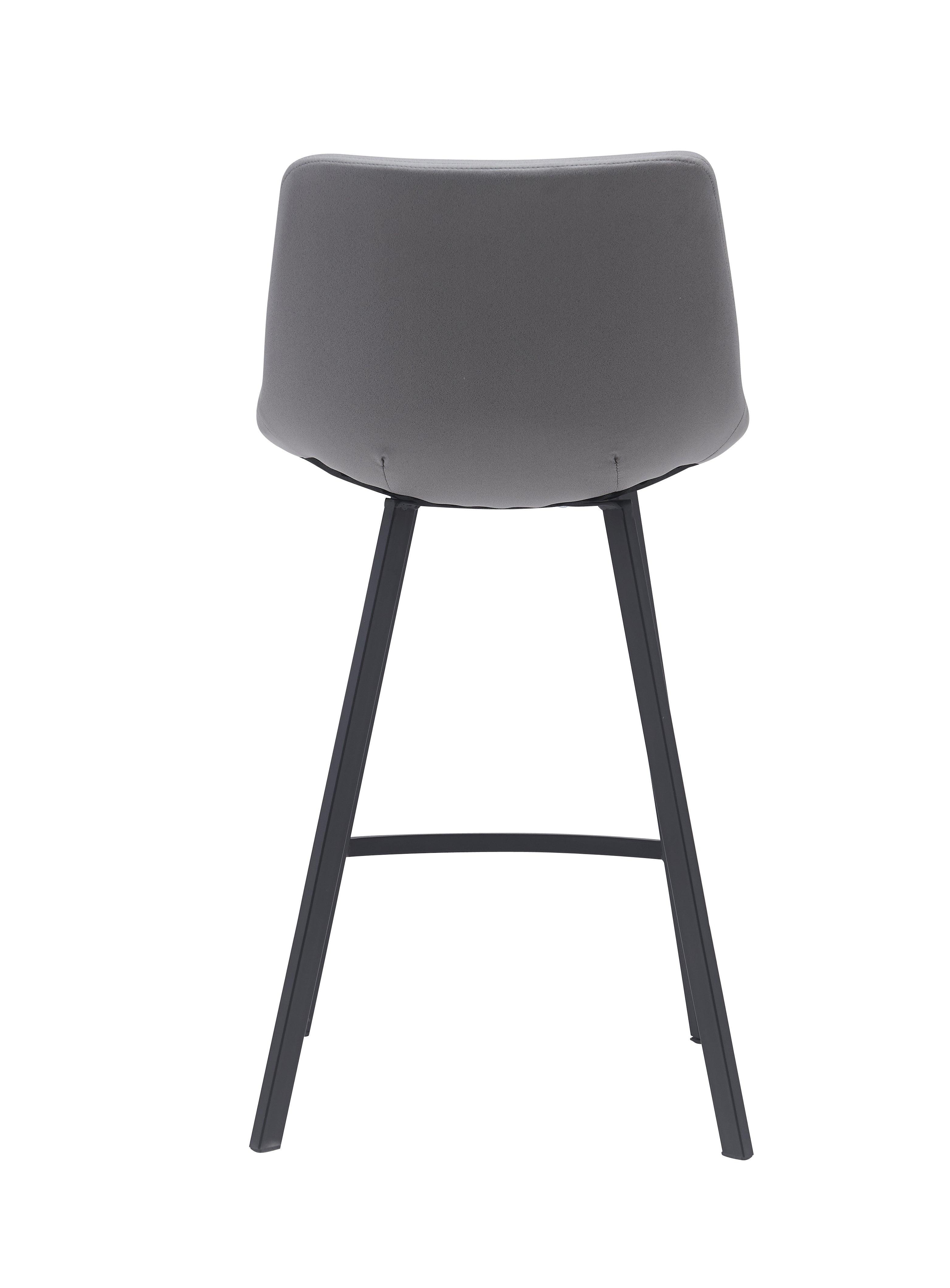 Cardiff Bar Stool - Orange and Grey Fabric - Modern Kitchen Bar Stool - Easy Assembly
