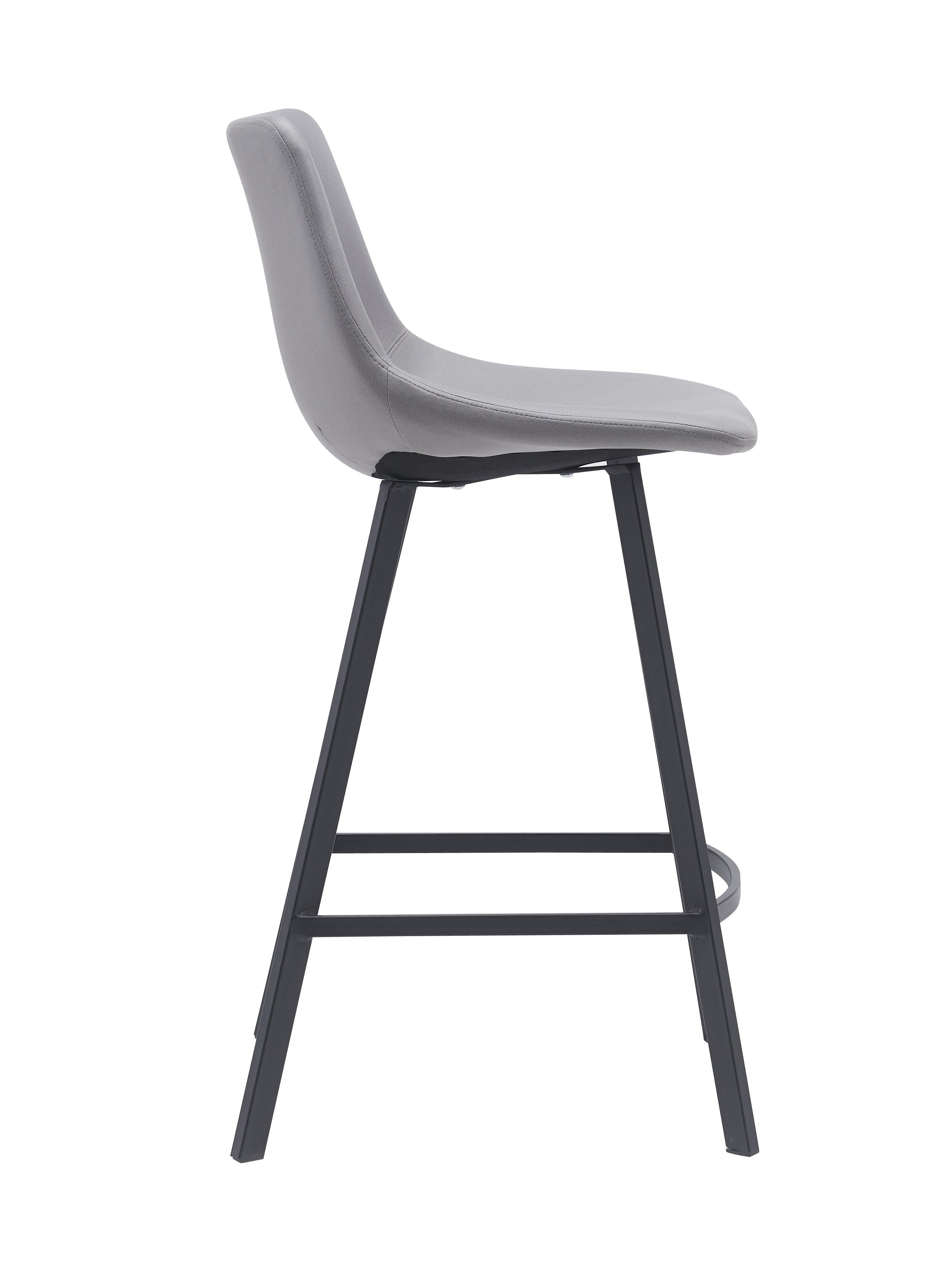 Cardiff Bar Stool - Orange and Grey Fabric - Modern Kitchen Bar Stool - Easy Assembly