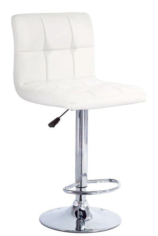 Caribbean Bar Stool - Black and White PU Leather - Gas Lift Adjustable - Modern Kitchen Bar Stool