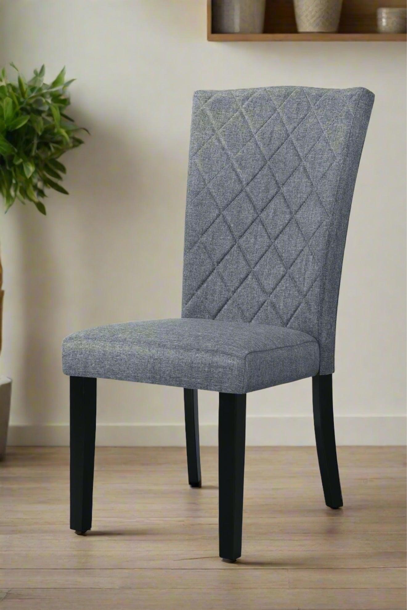 Daybreak Dining Chair - Black with Dark Grey Fabric - Modern Design and Comfort | The A2Z Furniture