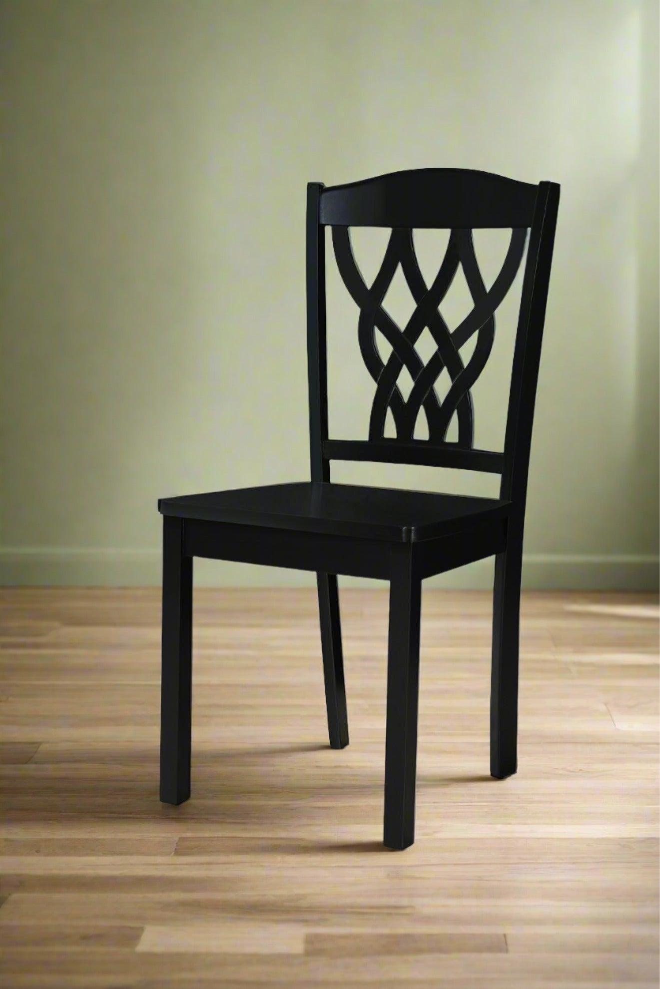Dreamweaver Dining Chair - Antique-inspired wooden chair with unique patterned backrest - The A2Z Furniture