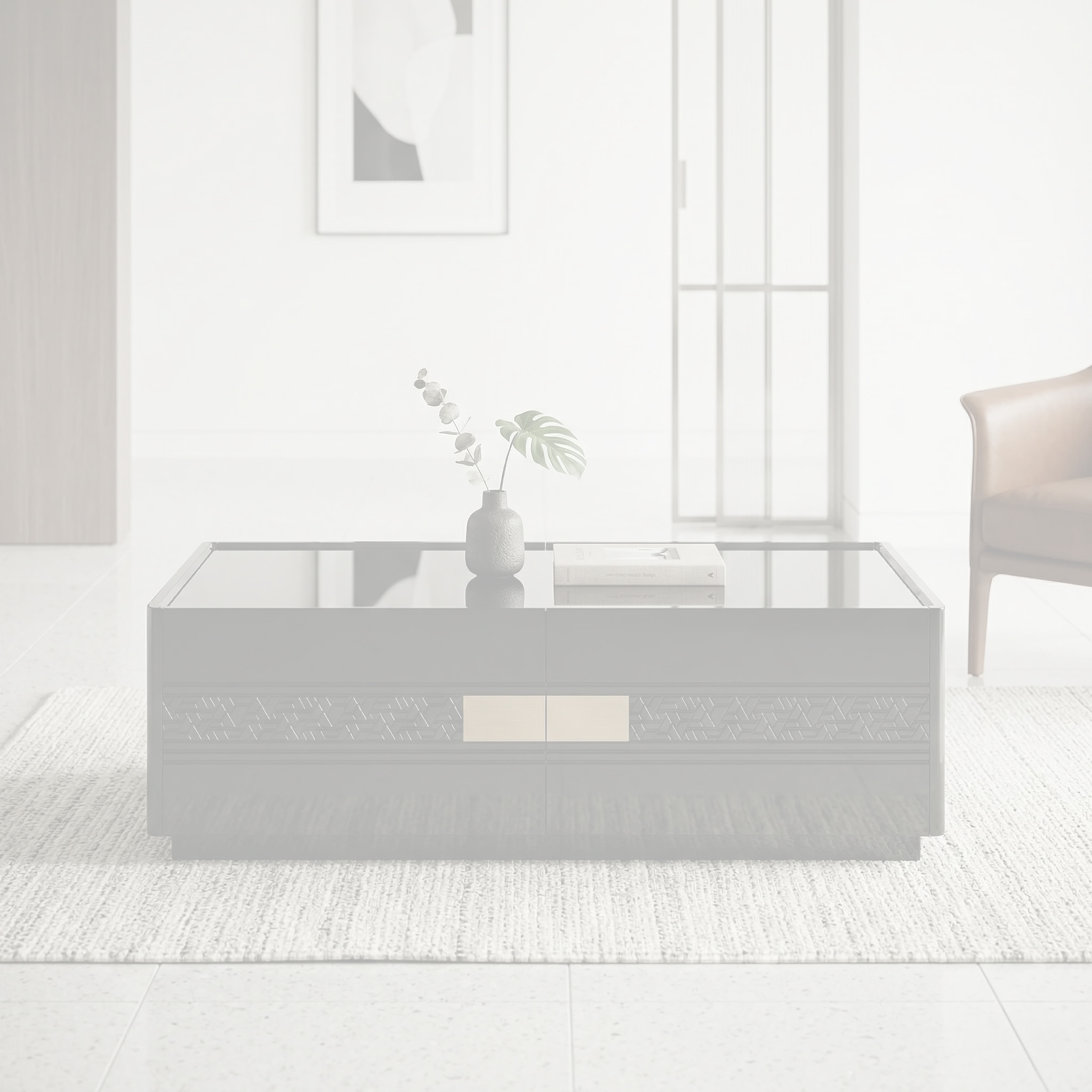 Drome coffee table dimension diagram showing 120 cm length, 60 cm width and 42 cm height
