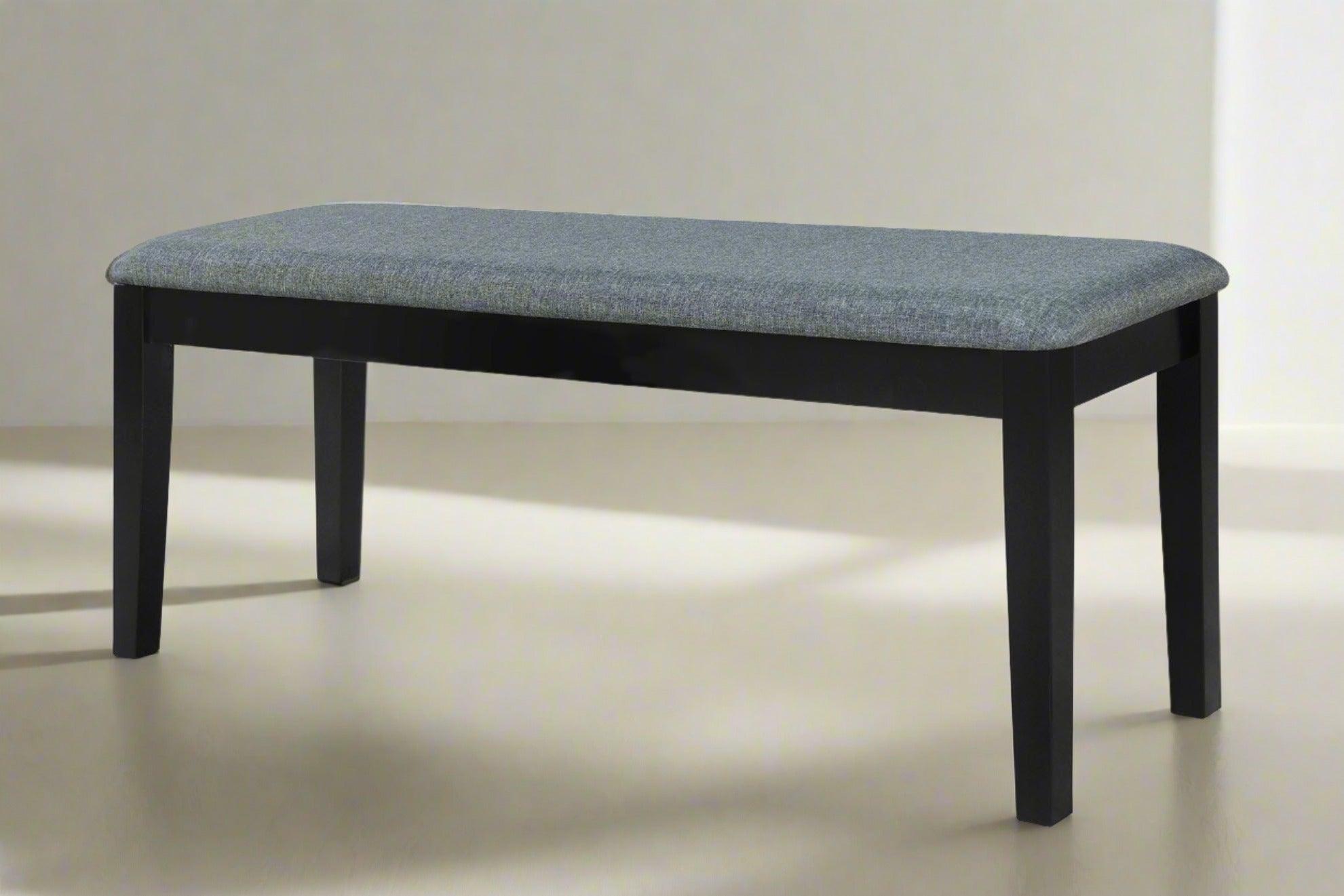 Dusk Dining Bench - Black with Grey Fabric - Modern Design and Comfort | The A2Z Furniture