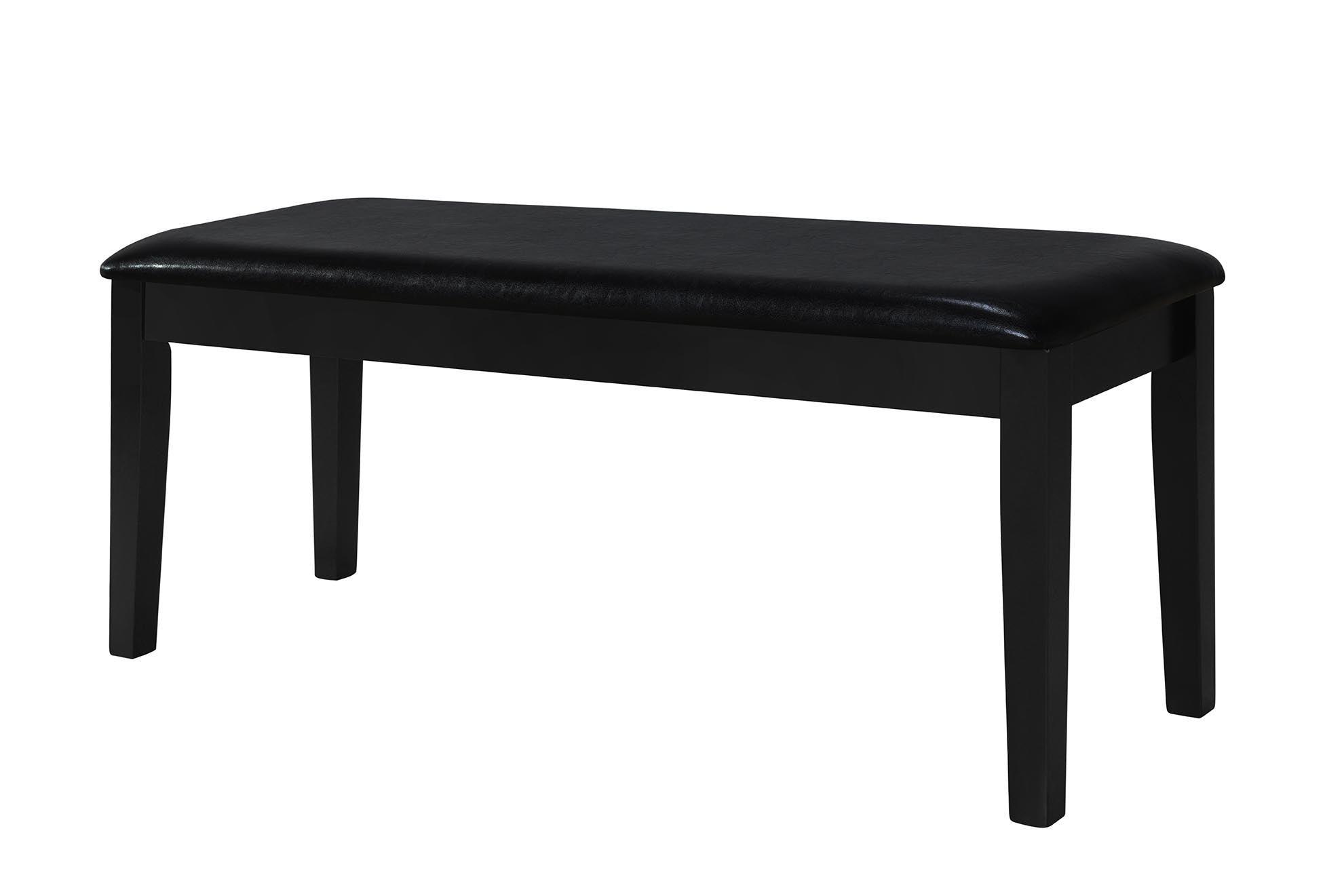 Dusk Dining Bench - Black with Black PU Leather - Modern Design and Comfort | The A2Z Furniture