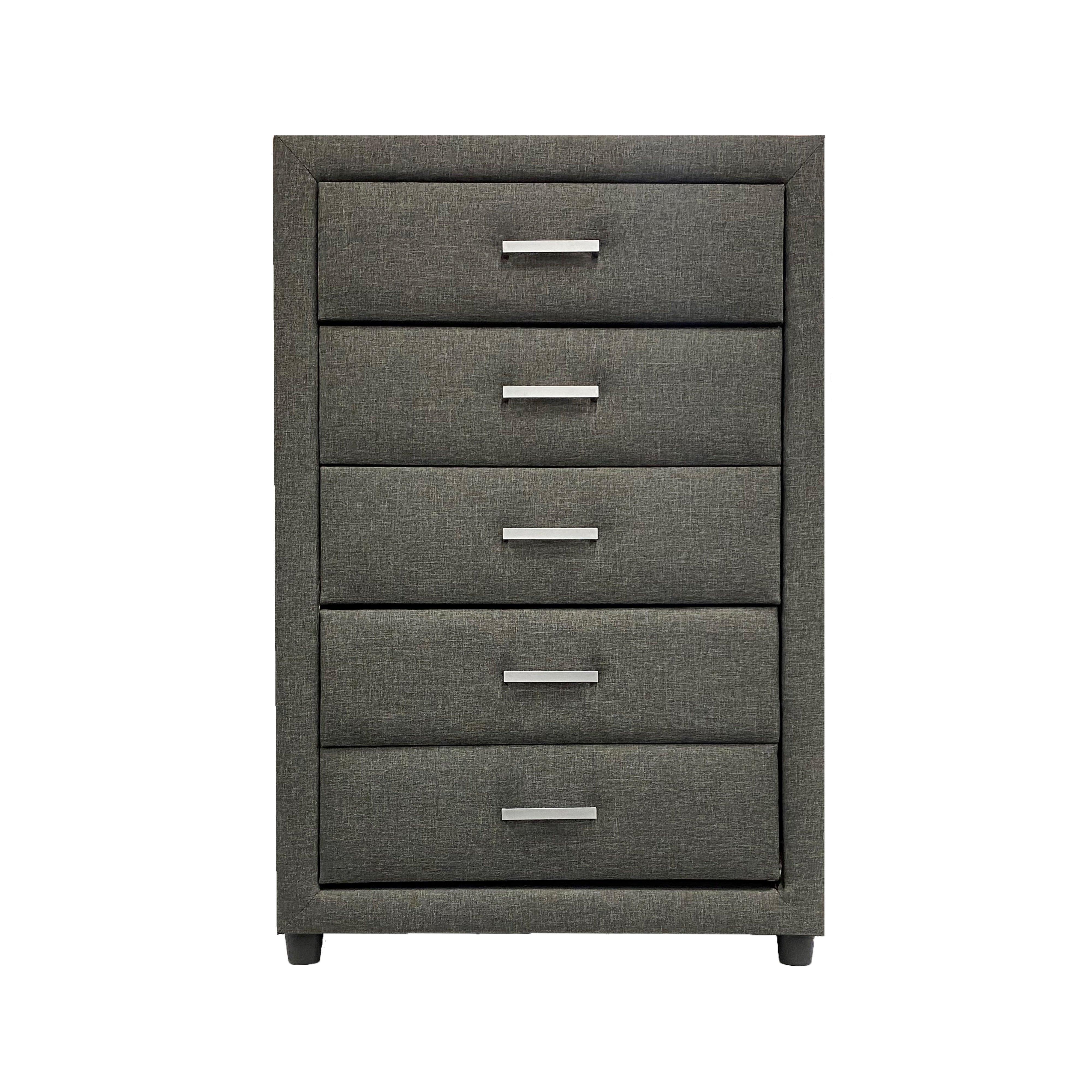 Franco Bedroom Suite - Modern Contemporary Design with Grey Fabric Upholstery - The A2Z Furniture
