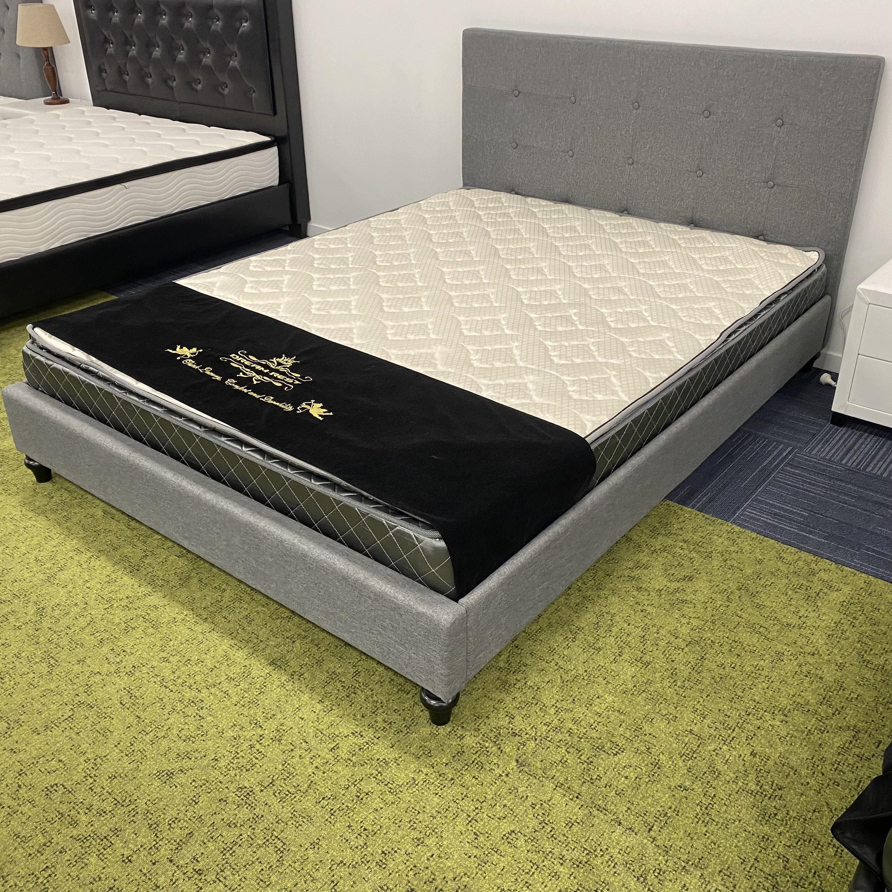 Franco Fabric Bed in Grey color, available in 5 sizes from The A2Z Furniture - affordable and stylish addition to any bedroom