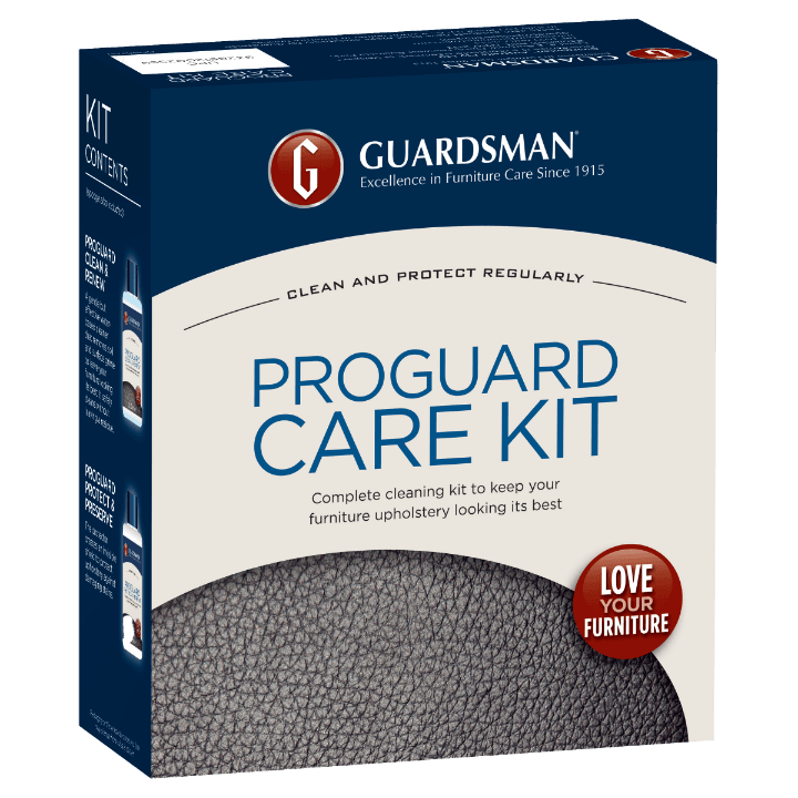 ProGuard Care Kit box for furniture upholstery cleaning and protection, close-up product photo
