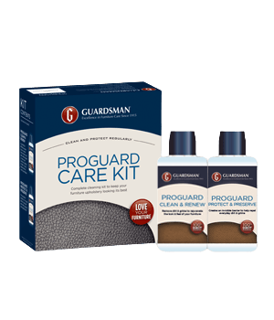 ProGuard care kit with two cleaning bottles for furniture upholstery and fabric protection