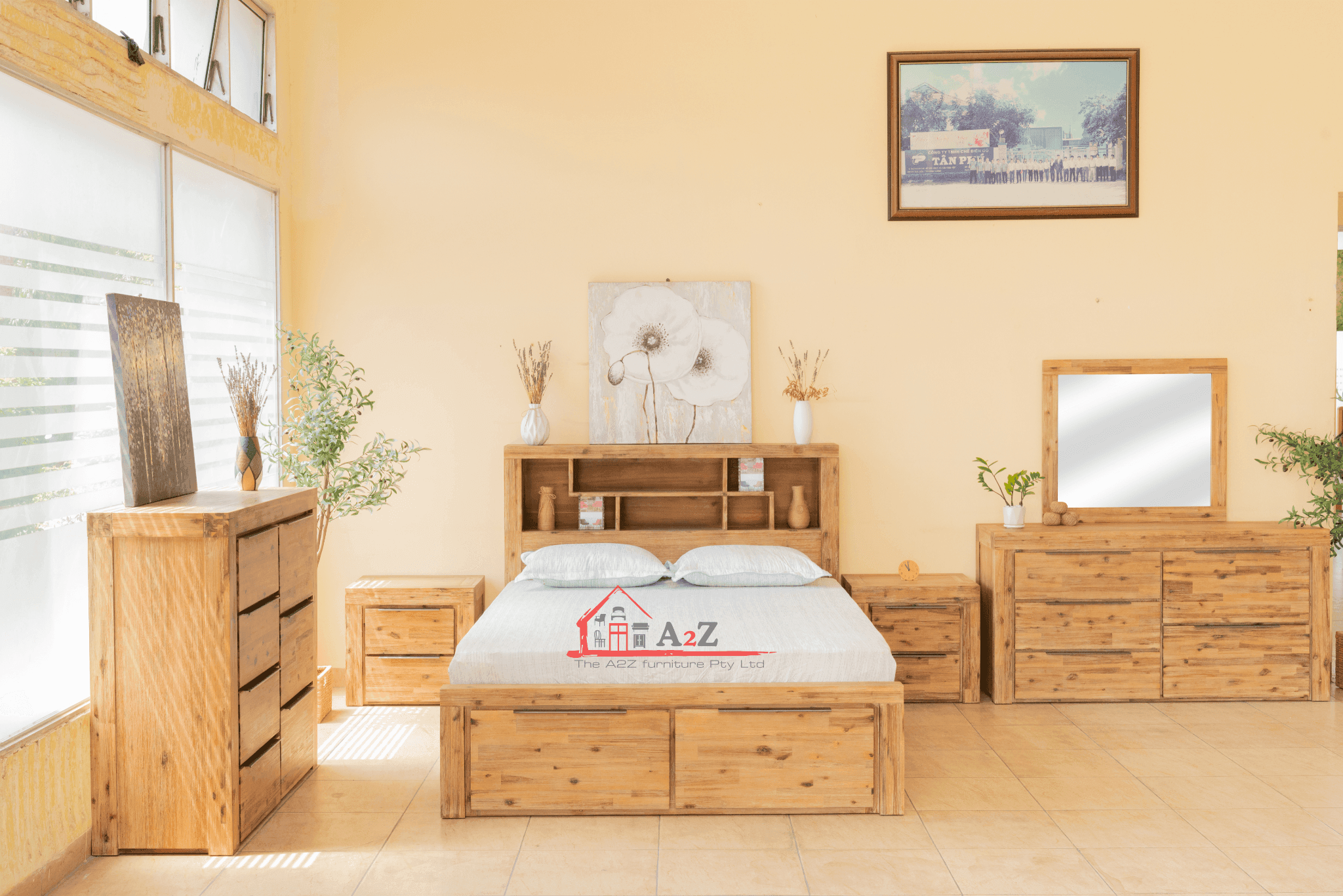 Jacob Bedside Table - Modern Wooden Nightstand with 2 Drawers | The A2Z Furniture