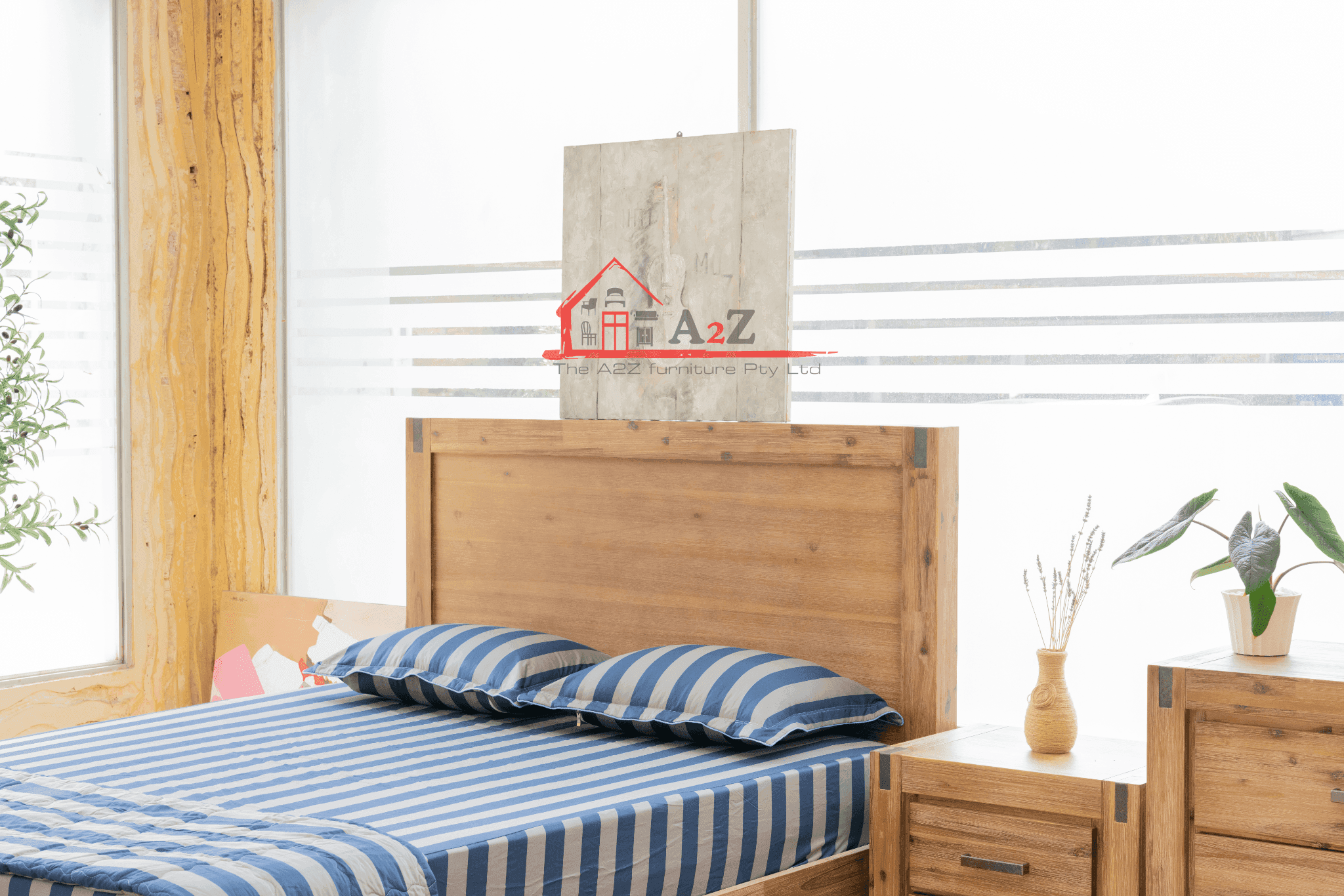 Jayden Bedroom Suite - Modern Contemporary Design - Solid Acacia Wood - Queen/King Size Options - The A2Z Furniture