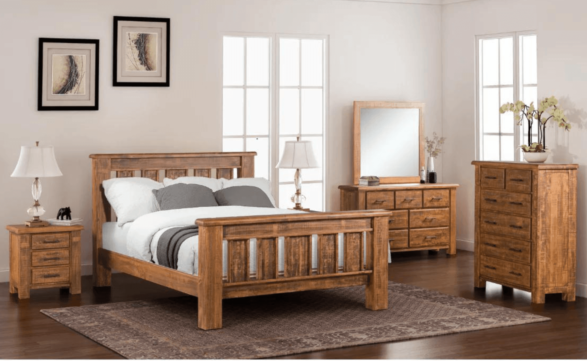 Rustic Solid Timber Bedroom Suite Josh The A2Z Furniture