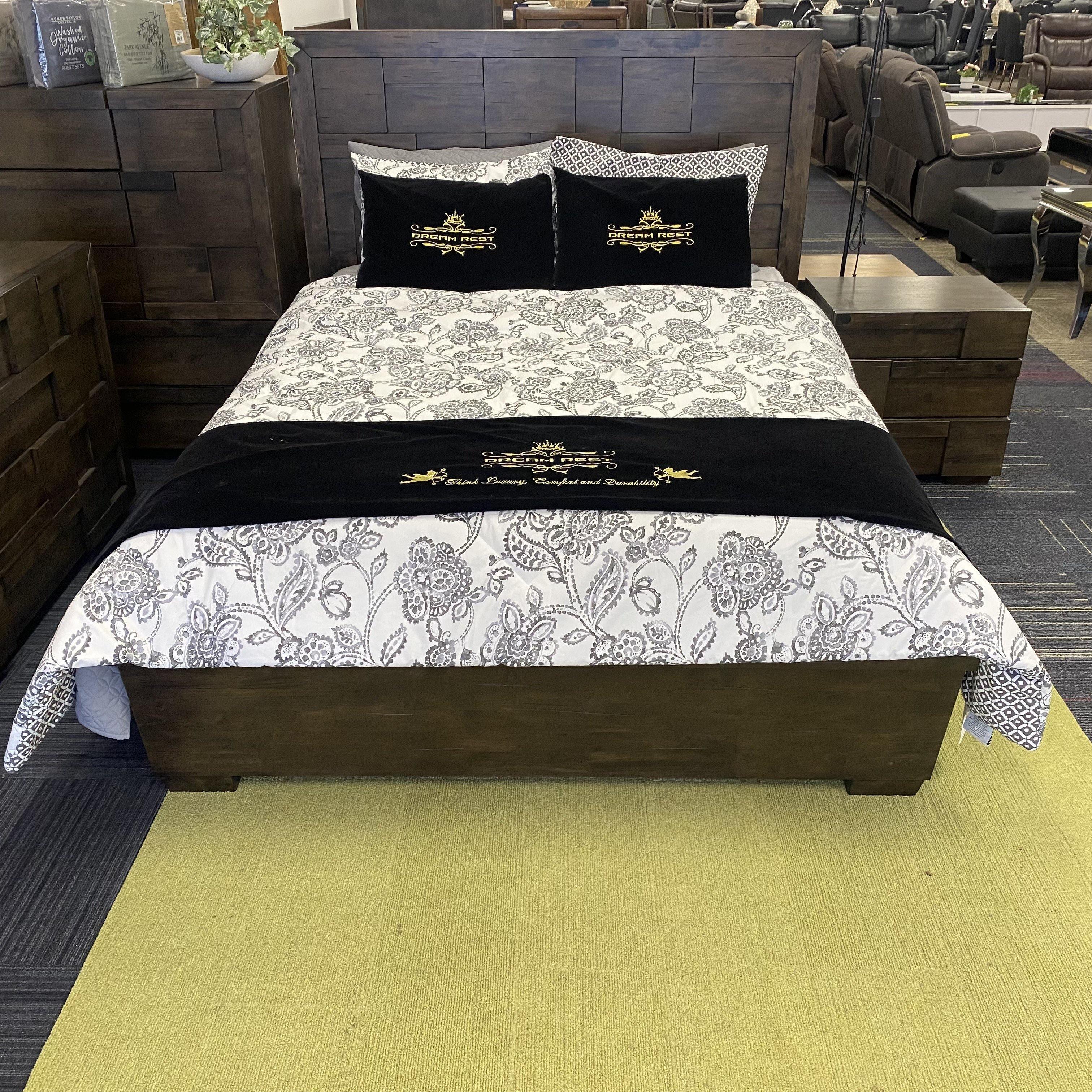 Leone Solid Wooden Bed Frame available in Queen and King Size - The A2Z Furniture